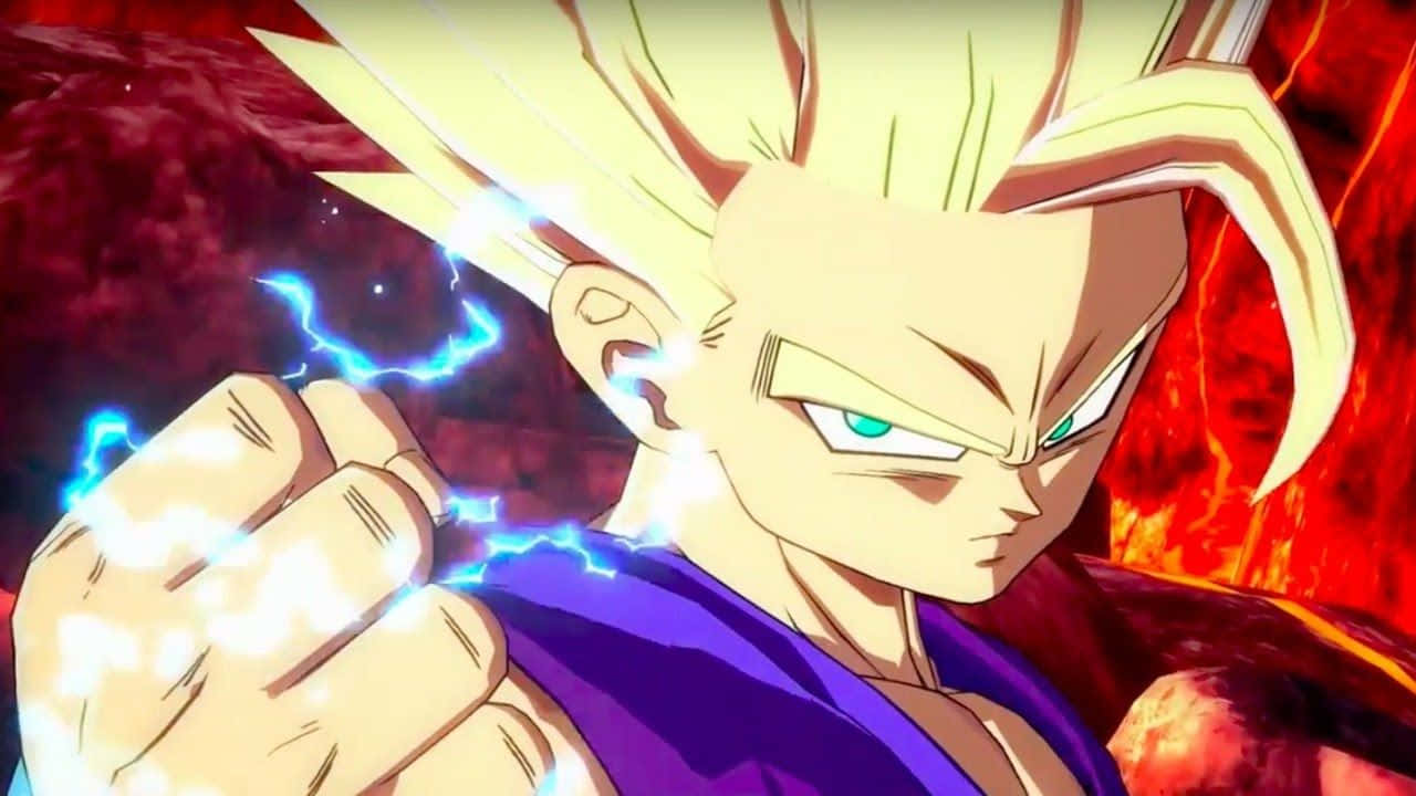Dragon Ball Fighterz, spiky blonde hair, glowing blue energy, HD Desktop Wallpaper