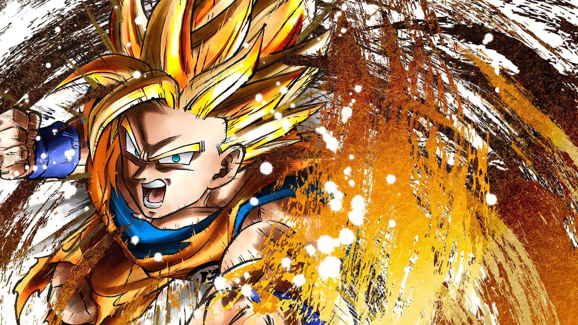 Dragon Ball Fighterz, spiky golden hair, blue outfit, Full HD Desktop Wallpaper