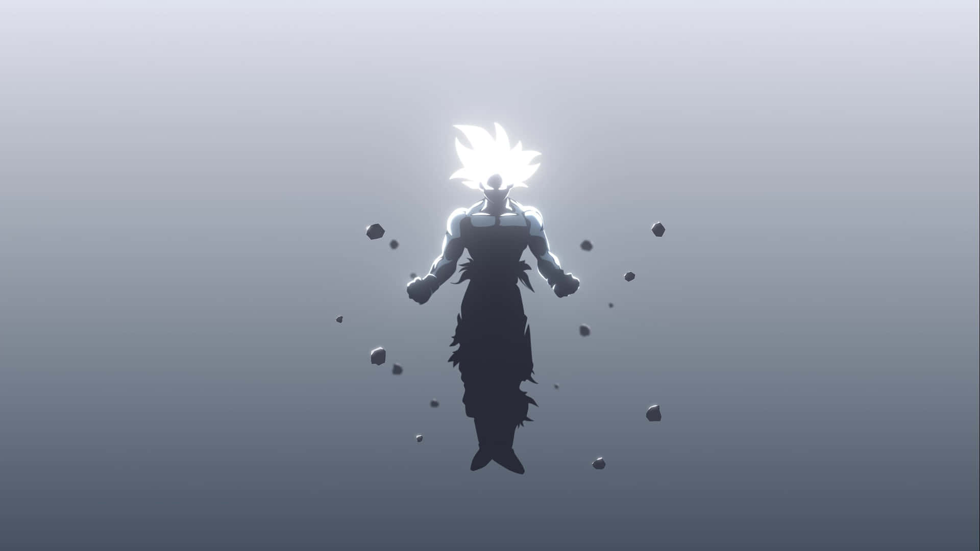 Dragon Ball Goku Ultra Instinct, glowing anime warrior, spiky hair, Full HD Desktop Wallpaper