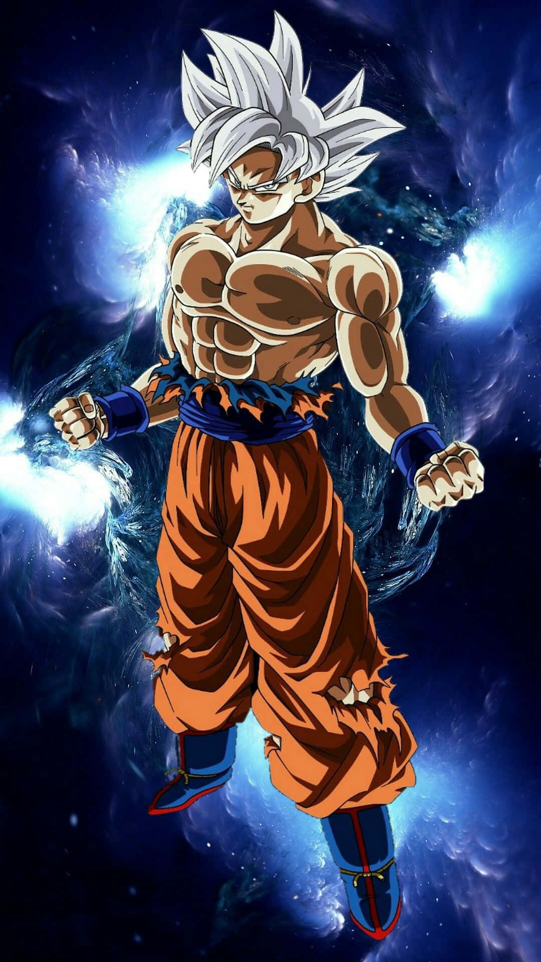 Dragon Ball Goku Ultra Instinct, spiky white hair, orange gi, Full HD Phone Wallpaper