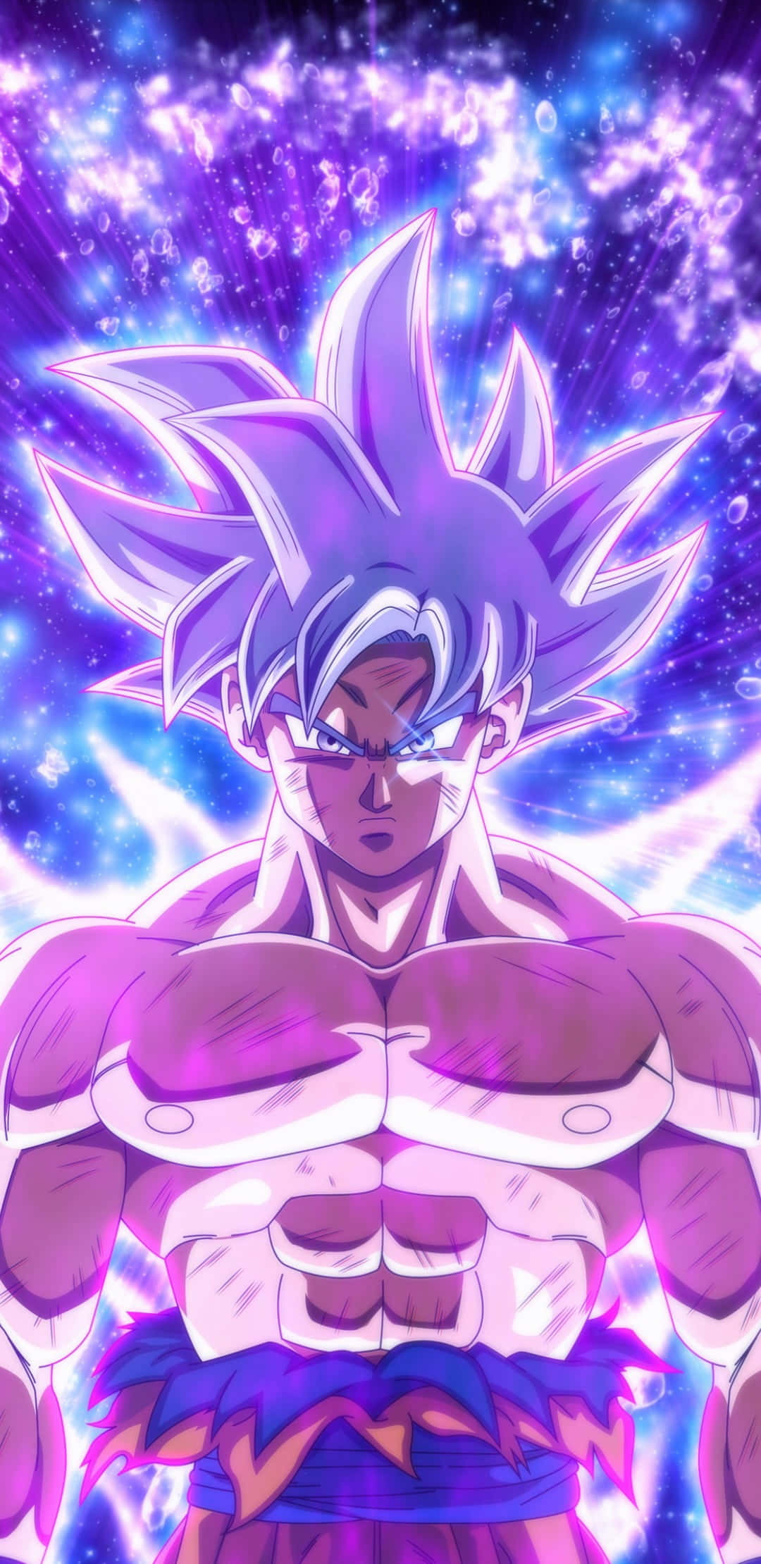 Dragon Ball Z Goku Ultra Instinct, spiky purple hair, glowing aura, Full HD Phone Wallpaper