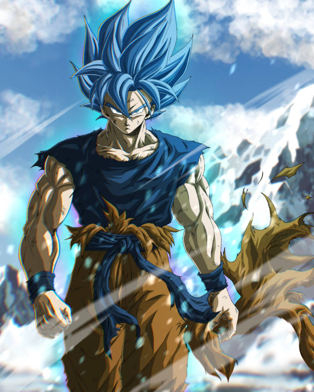 Dragon Ball Z, Goku Ultra Instinct, blue-haired anime warrior, SD Phone Wallpaper