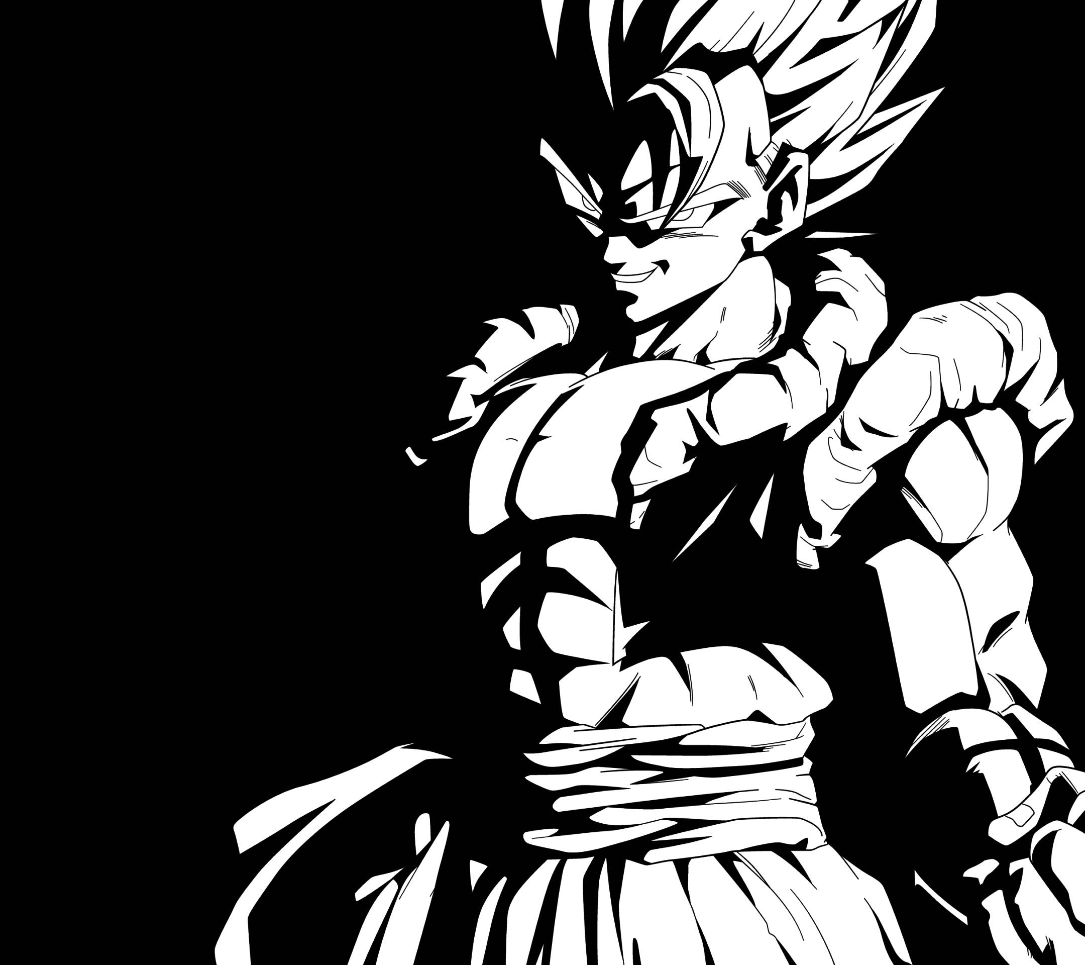 Dragon Ball Z, Goku, black and white anime illustration, Full HD Desktop Wallpaper