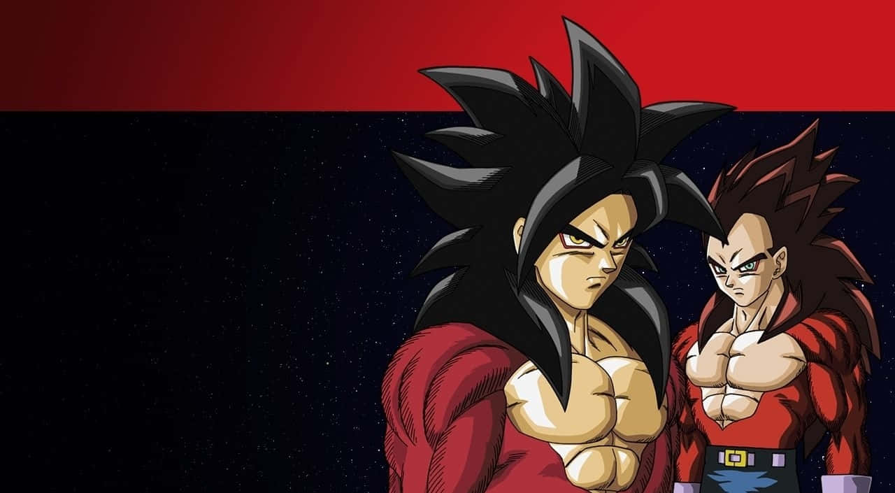 Dragon Ball GT, anime warriors, spiky black and red hair, HD Desktop Wallpaper