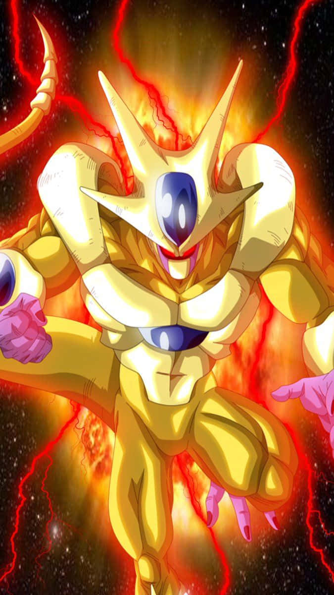 Dragon Ball Heroes, golden armored anime warrior, blue eyes, SD Phone Wallpaper