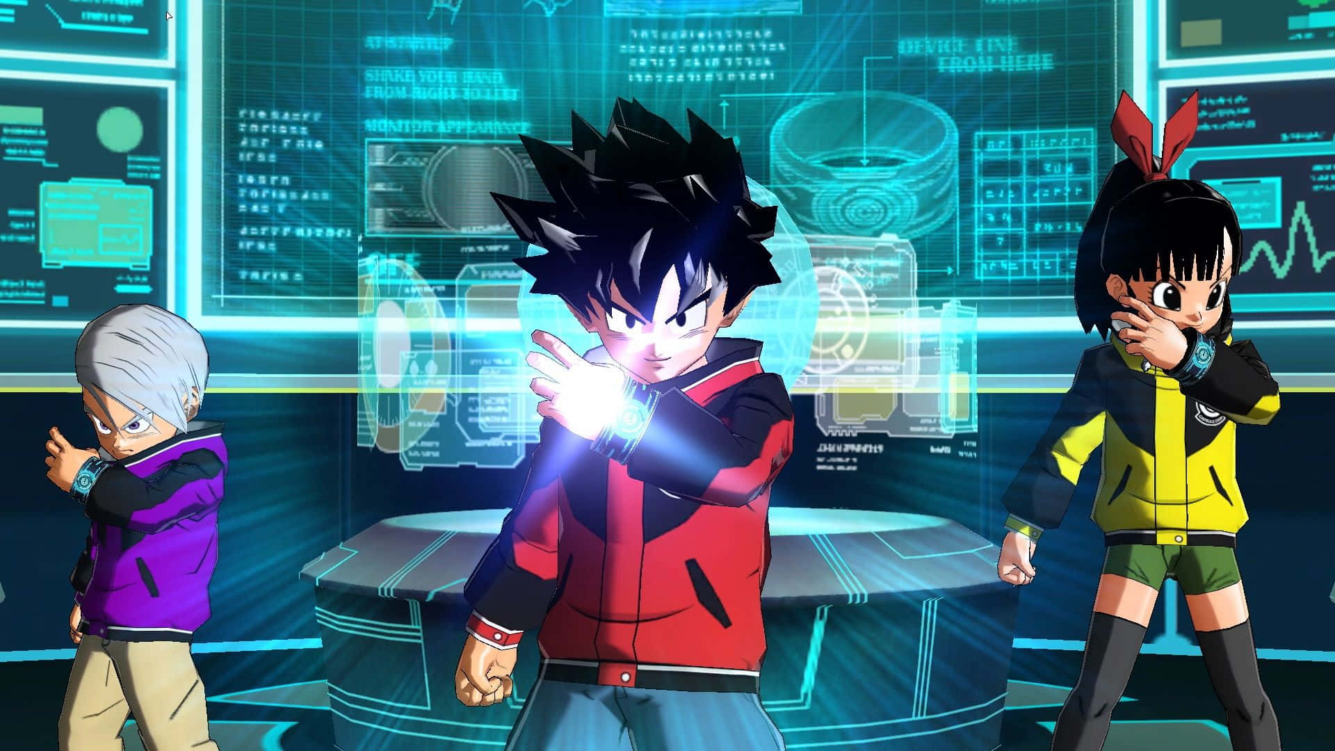Dragon Ball Heroes, anime characters, high-tech lab, Full HD Desktop Wallpaper