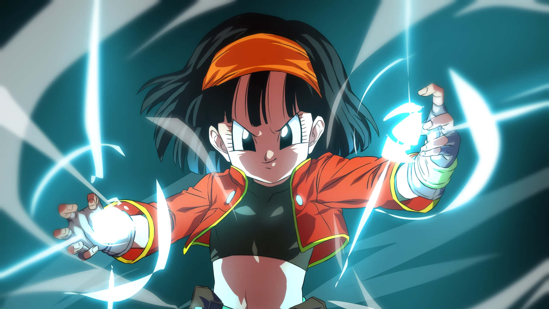 Dragon Ball Heroes, anime girl, orange headband, Full HD Desktop Wallpaper