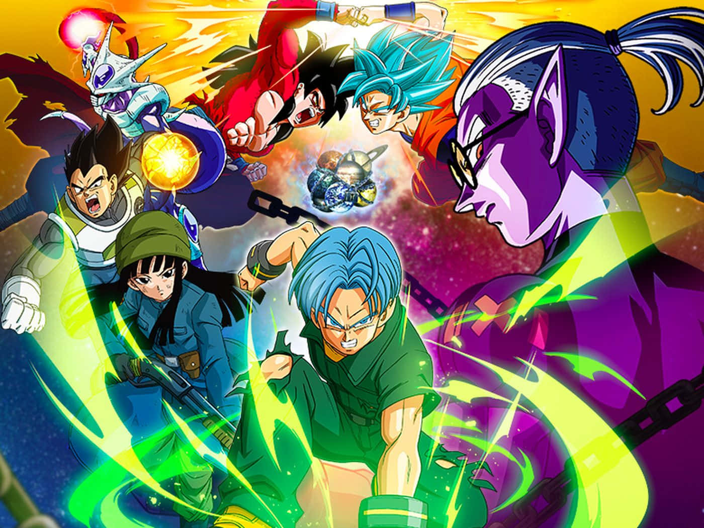 Dragon Ball Heroes, anime characters, energy blasts, HD Desktop Wallpaper
