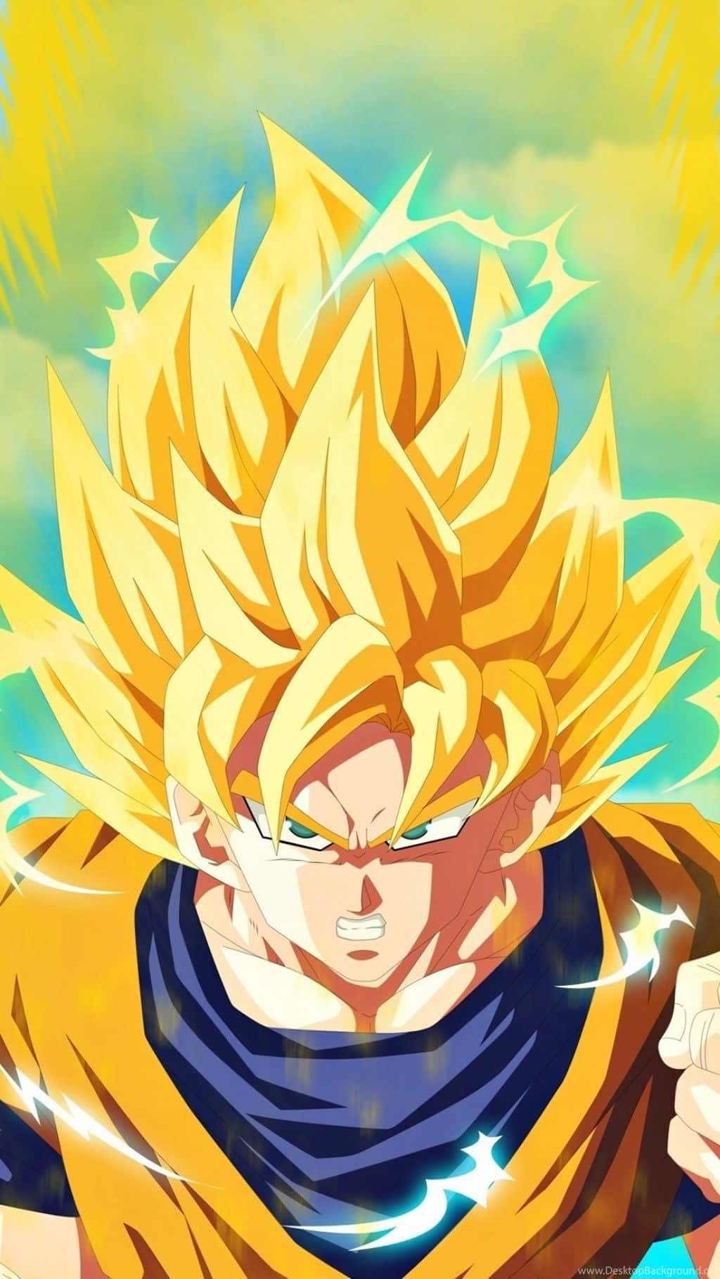 Dragon Ball, iPhone, spiky golden hair, HD Phone Wallpaper