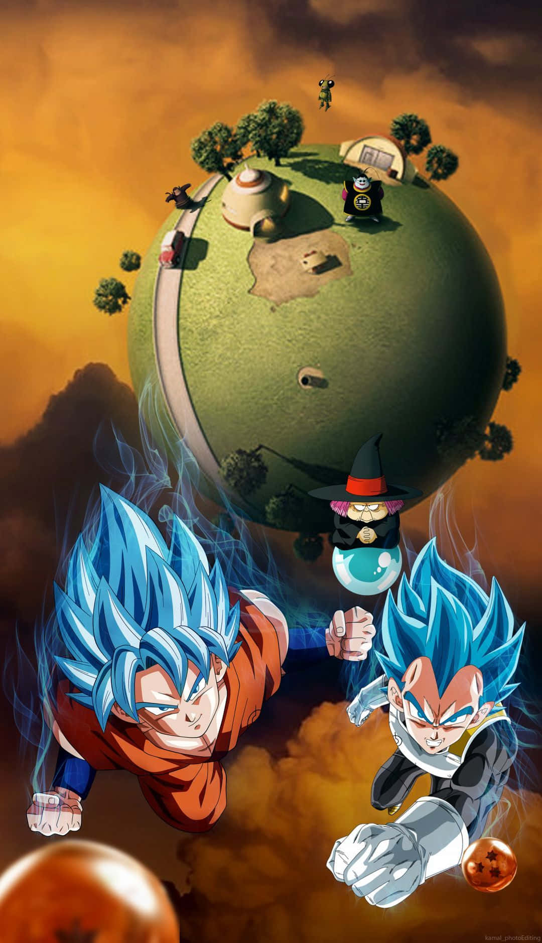 Dragon Ball, iPhone, blue-haired Saiyan warriors, HD Phone Wallpaper