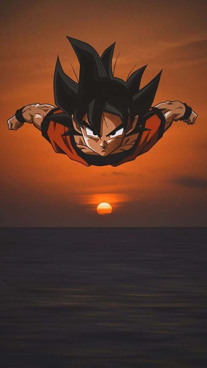 Dragon Ball, iPhone, fiery sunset sky, HD Phone Wallpaper