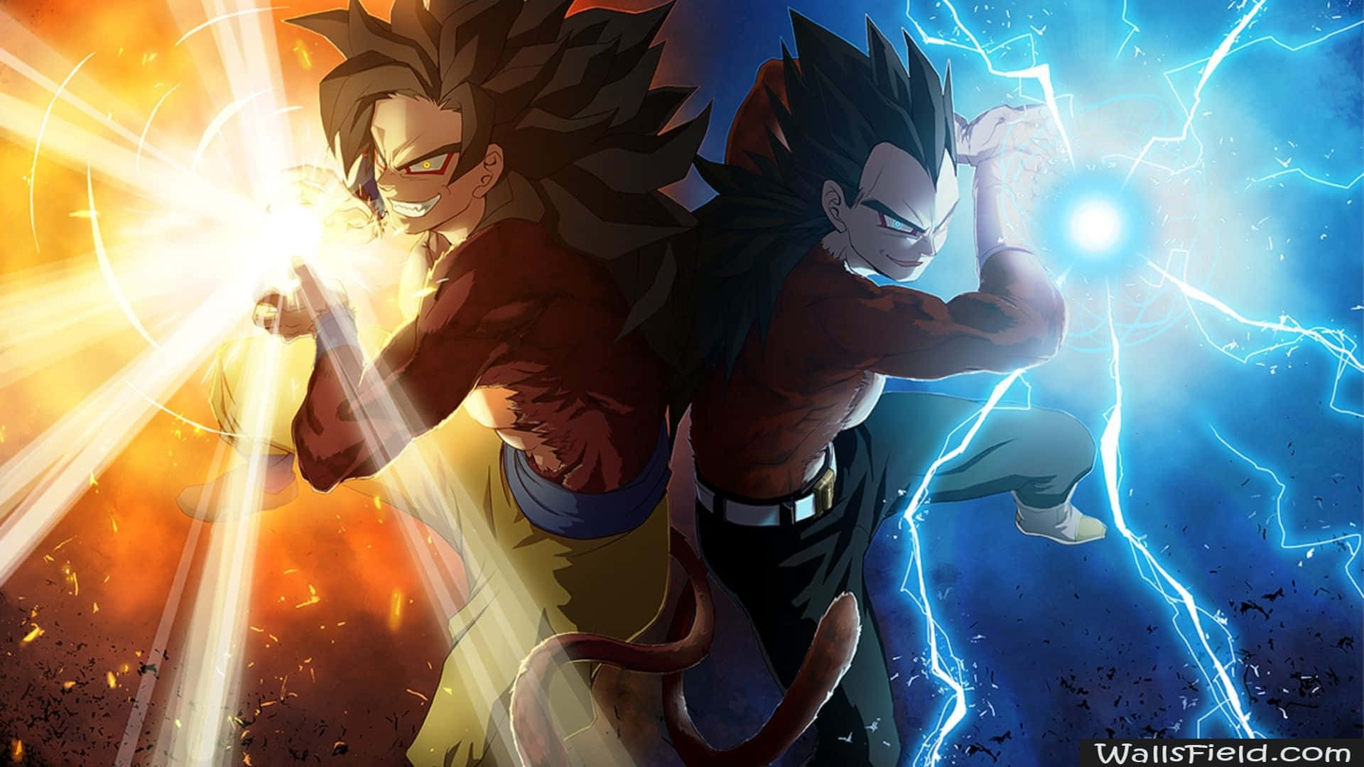 Dragon Ball, anime warriors, fiery orange, Full HD Desktop Wallpaper