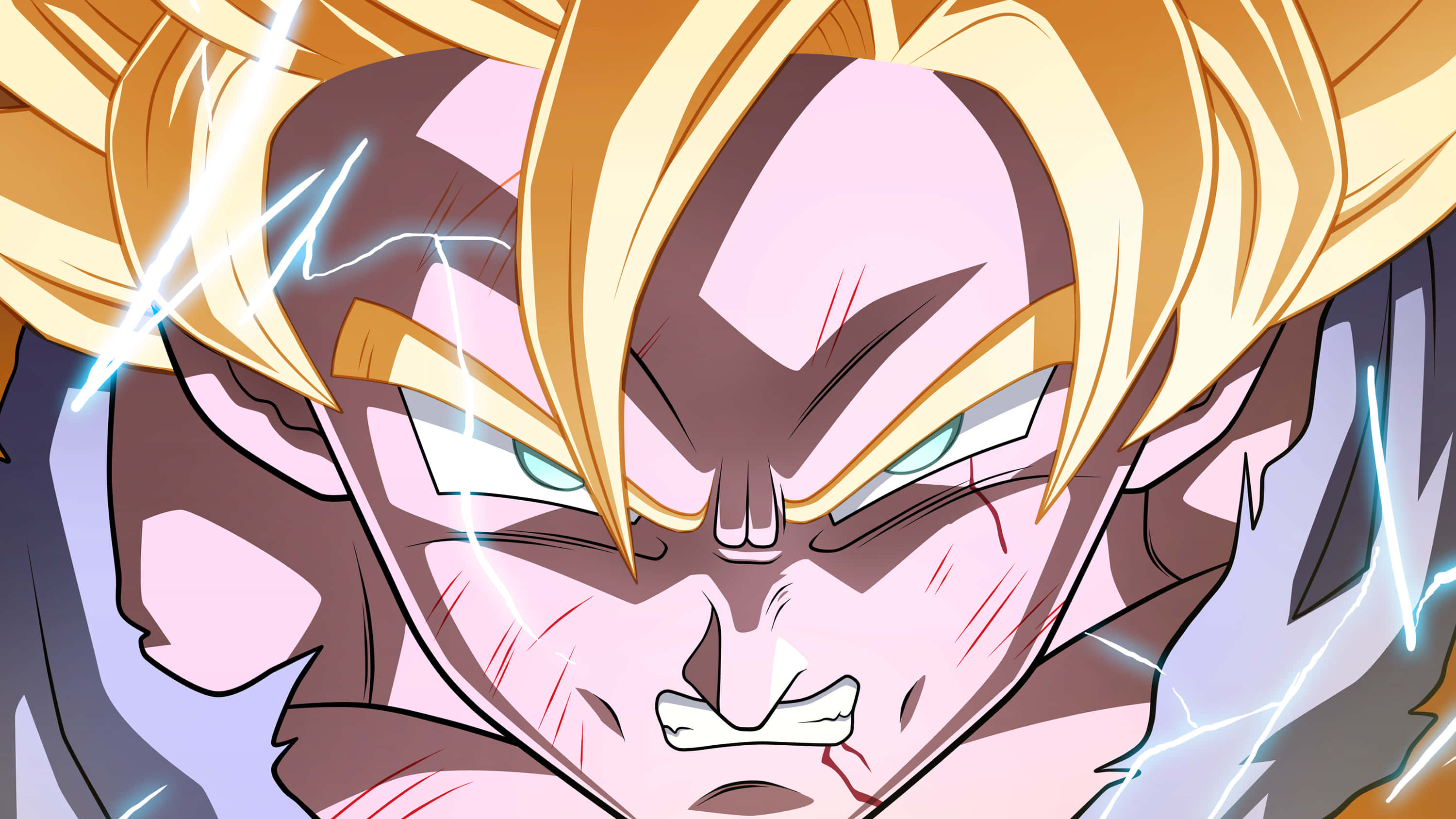 Dragon Ball Landscape, anime warrior, spiky golden hair, 2K Desktop Wallpaper