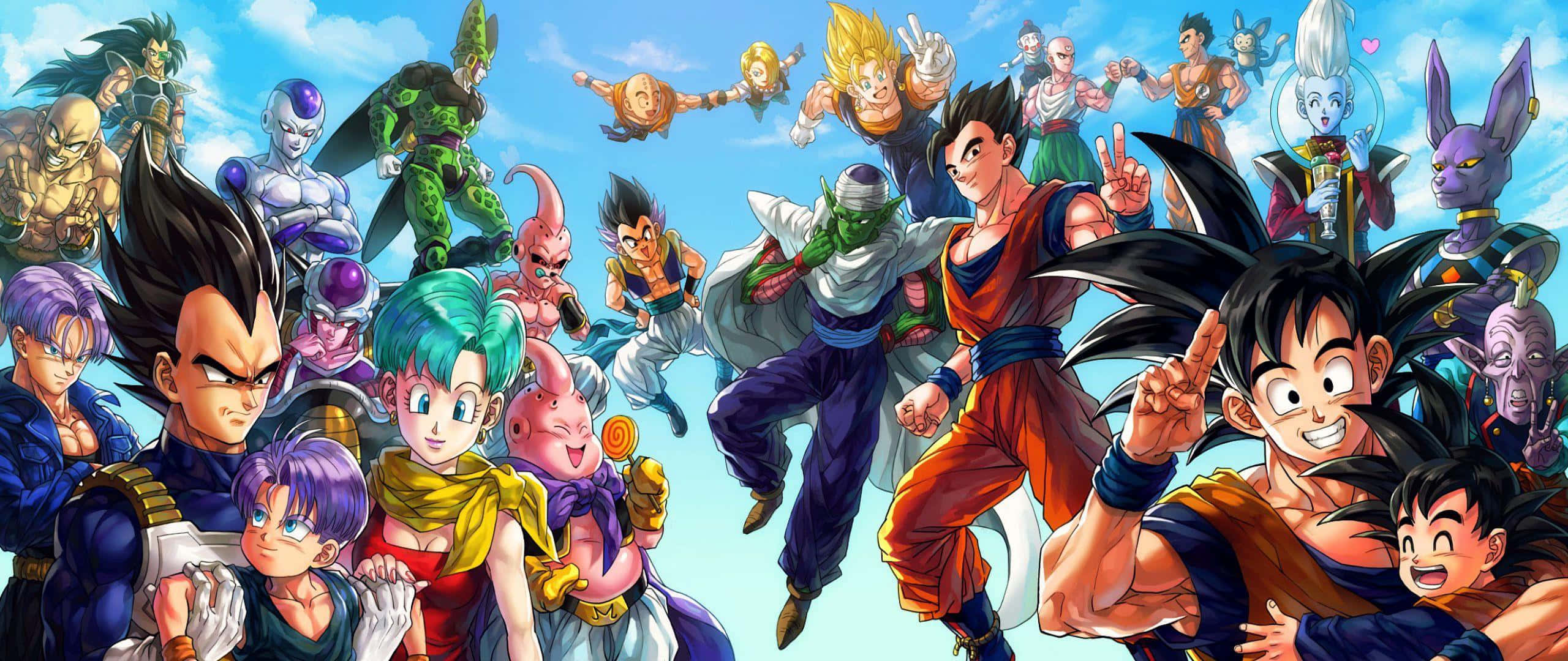 Dragon Ball Landscape, epic sunset, vibrant anime wallpaper, 2K Desktop Wallpaper