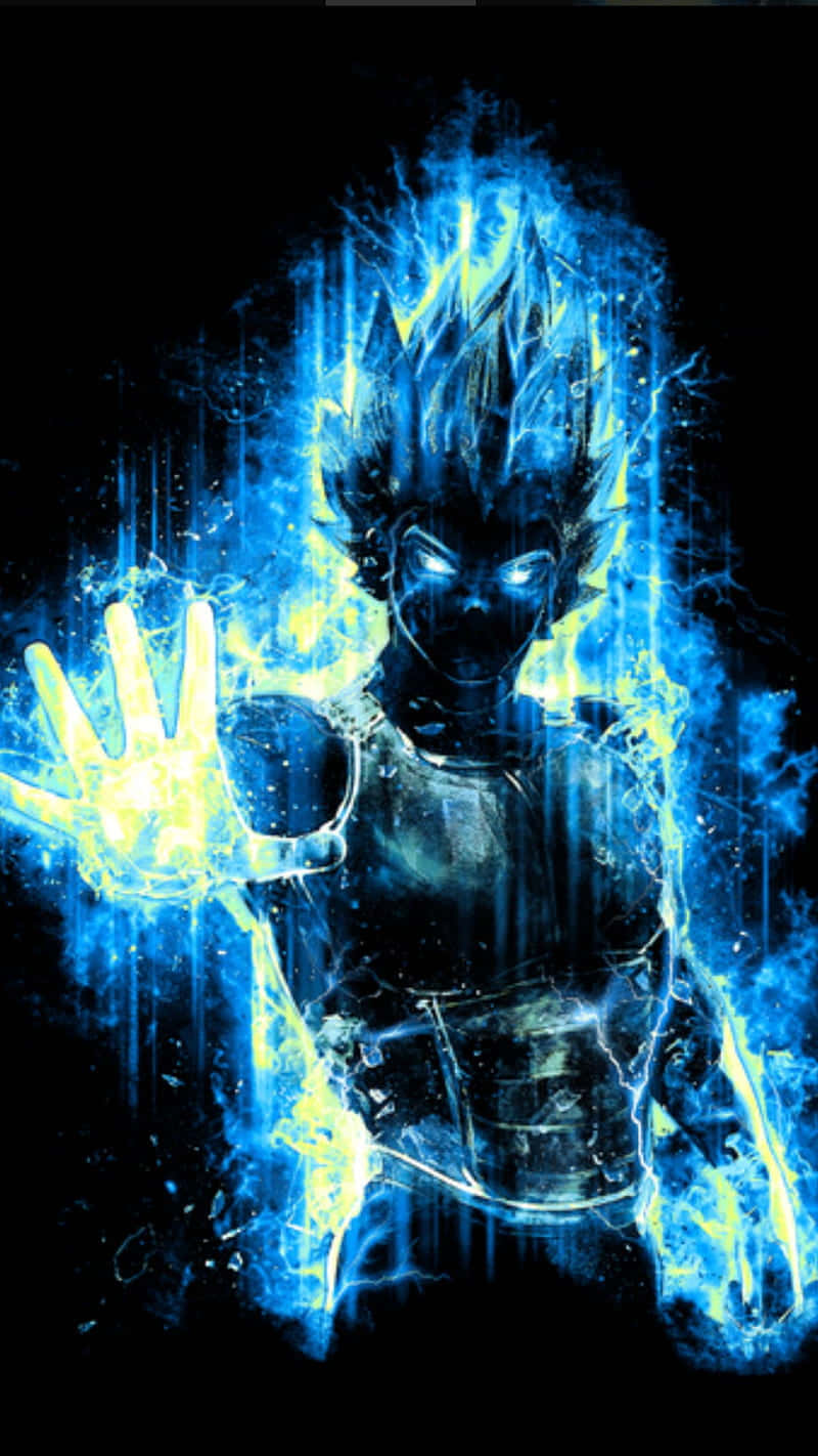 Dragon Ball Z, blue-haired anime warrior, electric energy, HD Phone Wallpaper