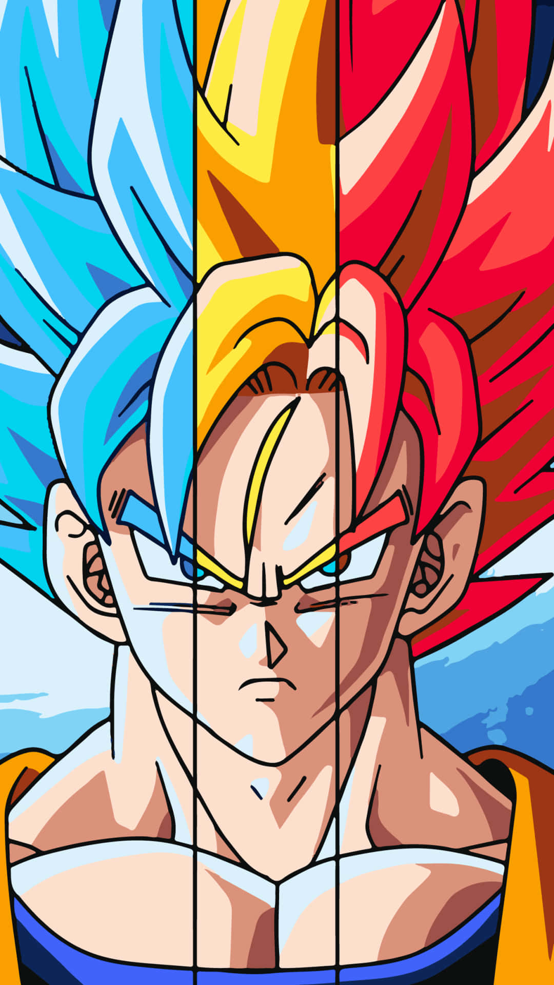 Dragon Ball Super, iPhone, spiky blue yellow and red hair, Full HD Phone Wallpaper