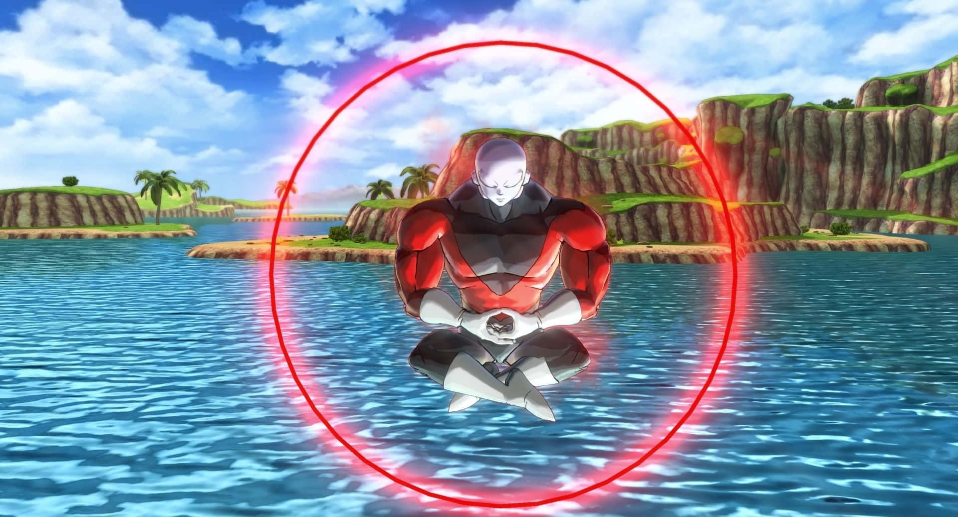 Dragon Ball Xenoverse 2, red and silver armored warrior, glowing red ring, Full HD Desktop Wallpaper