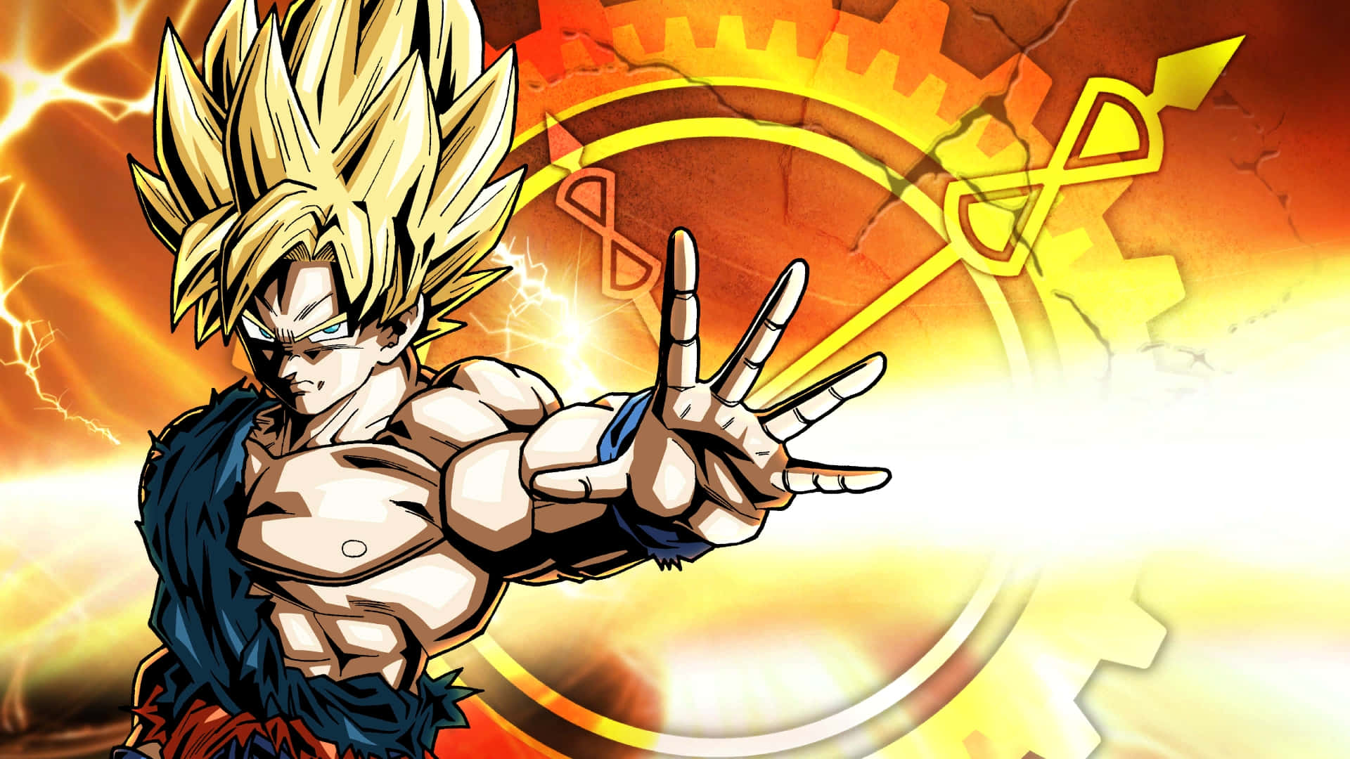 Dragon Ball Xenoverse 2, spiky golden hair, muscular anime warrior, Full HD Desktop Wallpaper