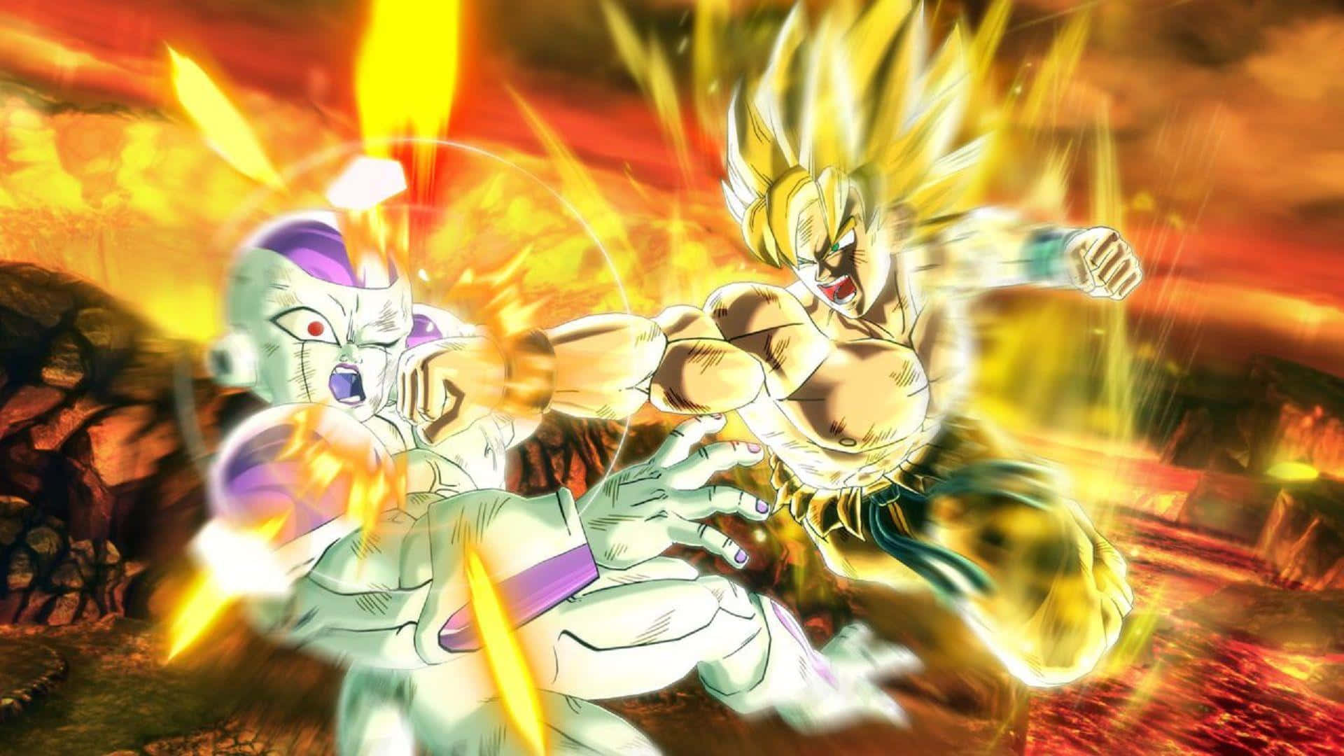 Dragon Ball Xenoverse, golden energy, fiery explosion, Full HD Desktop Wallpaper