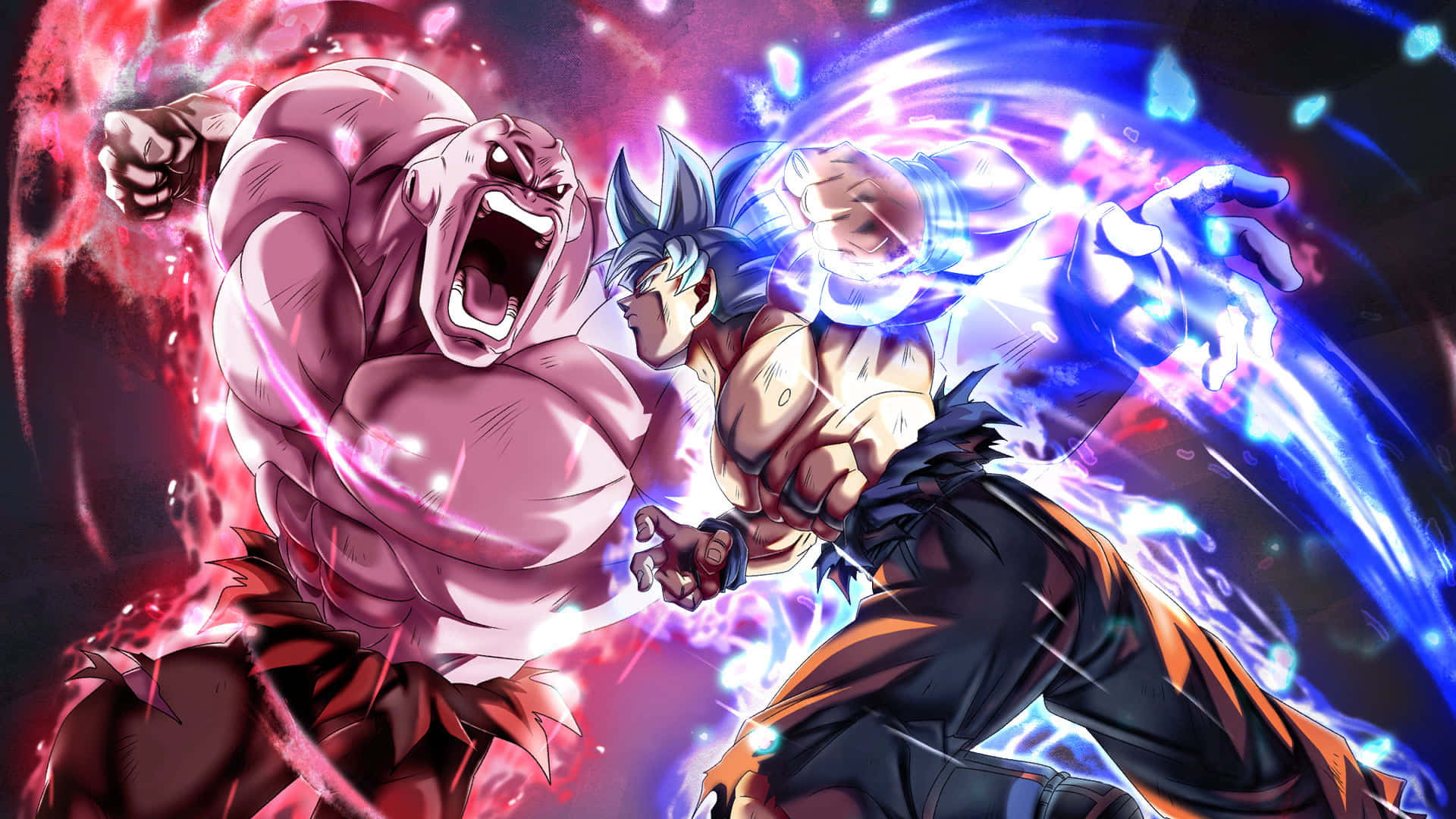 Dragon Ball Xenoverse, red energy explosions, blue energy explosions, Full HD Desktop Wallpaper