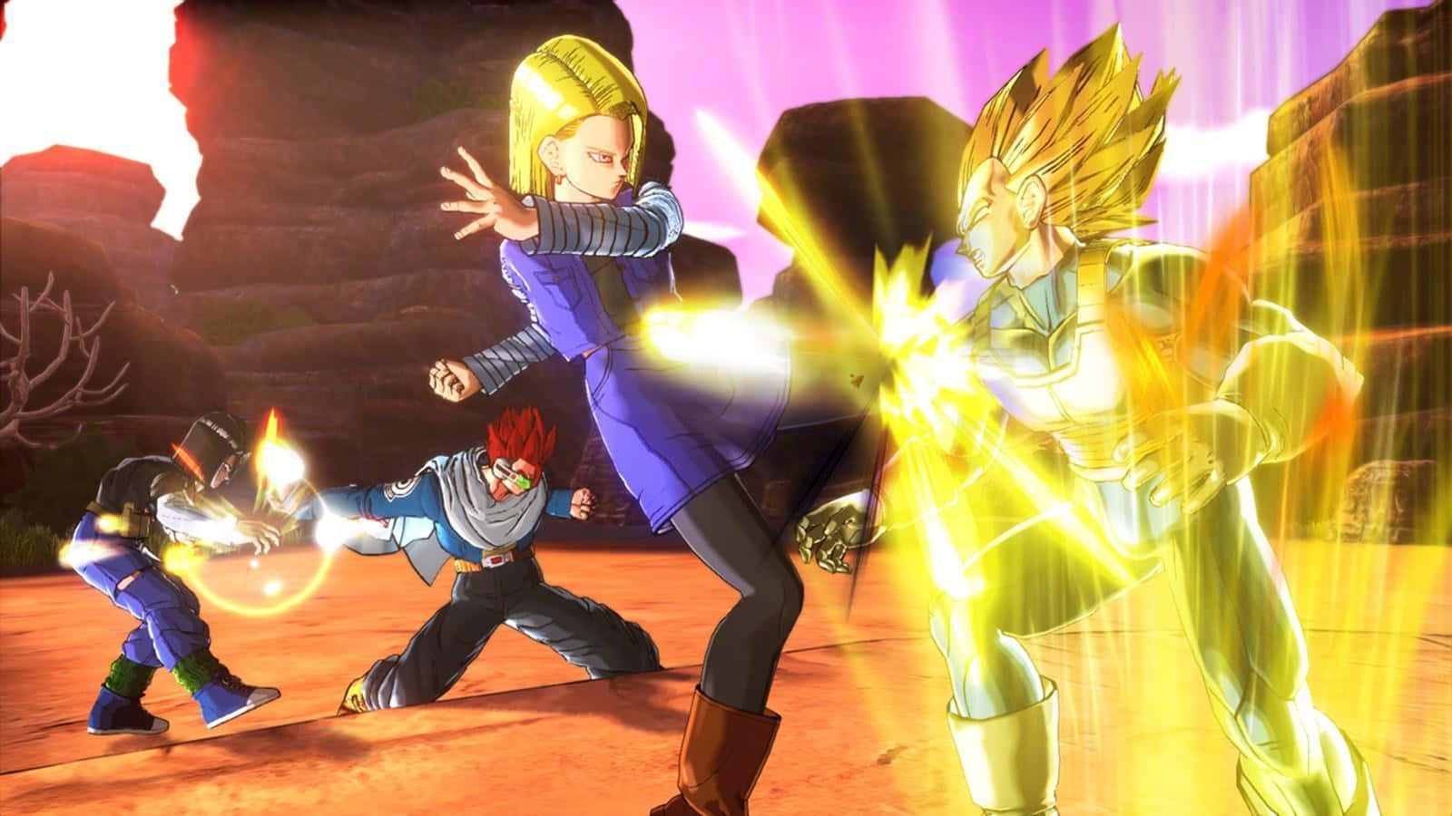 Dragon Ball Xenoverse, rocky desert, glowing energy blasts, HD Desktop Wallpaper