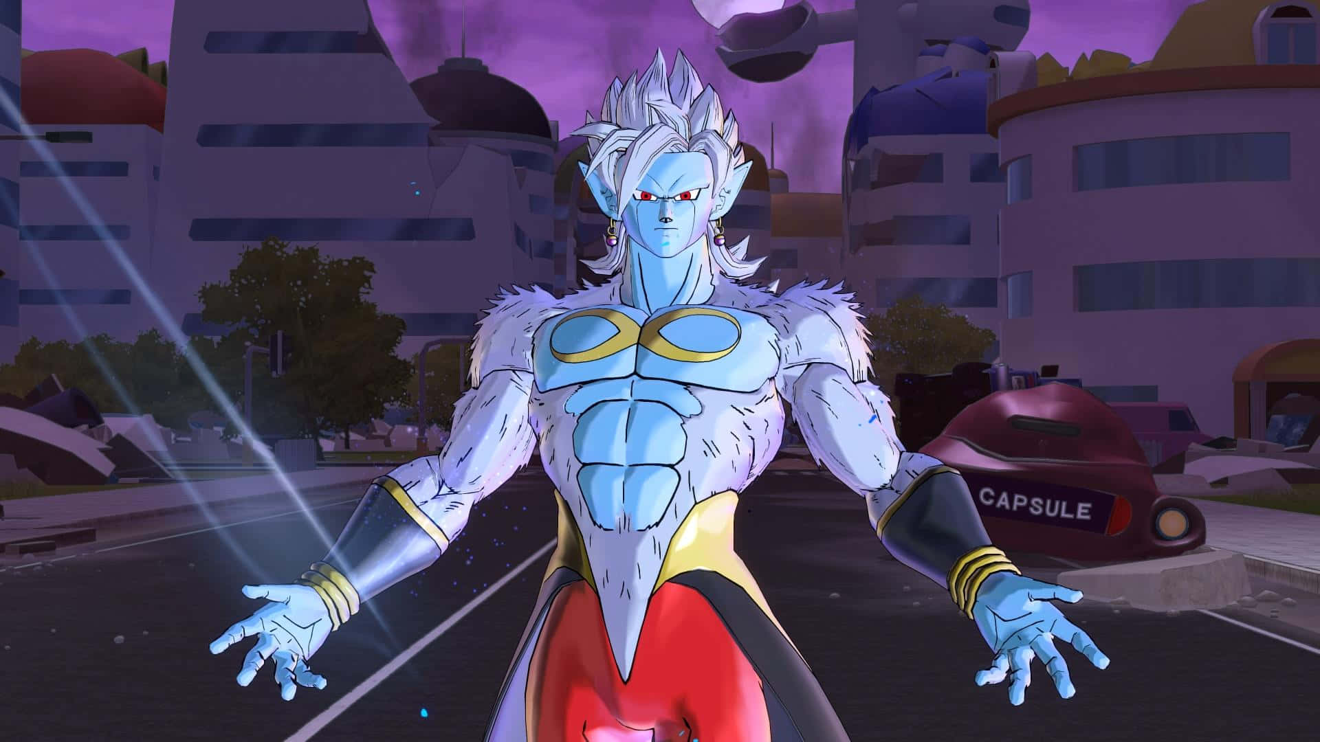 Dragon Ball Xenoverse 2, blue-haired anime warrior, glowing eyes, Full HD Desktop Wallpaper