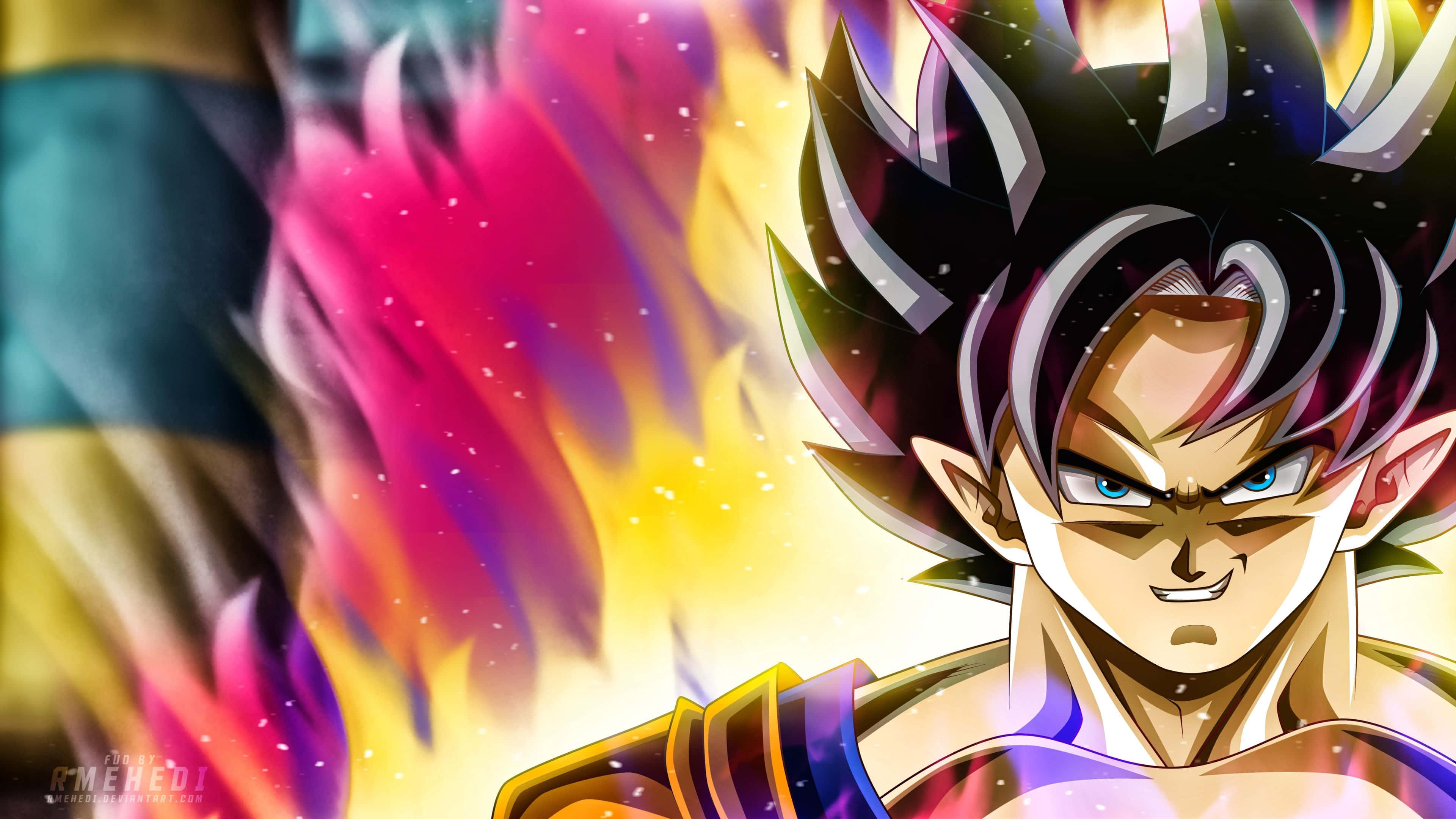 Dragon Ball Z, spiky hair, intense eyes, 4K Desktop Wallpaper