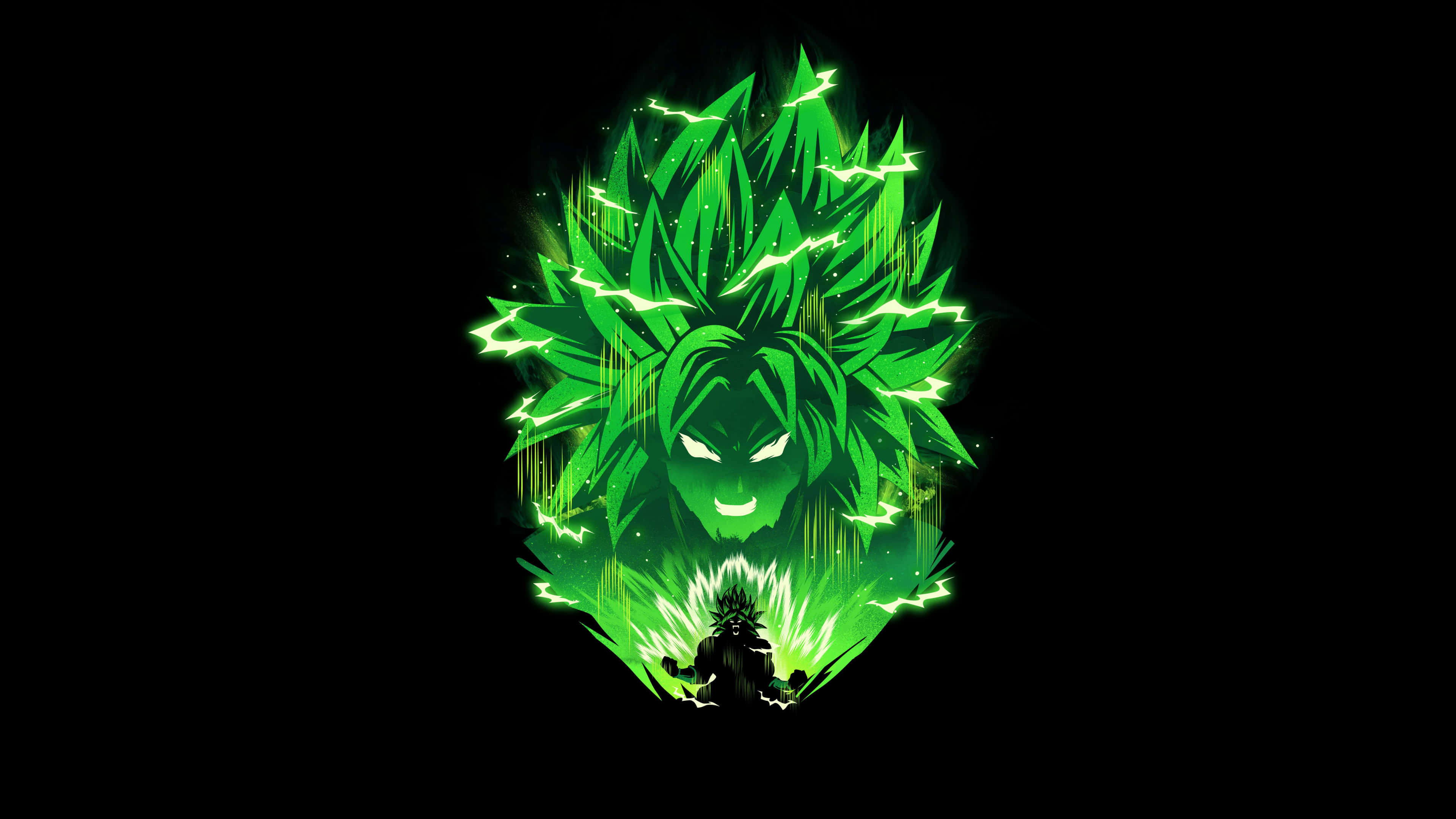 Dragon Ball Z 4K PC, green anime character, spiky hair, 4K Desktop Wallpaper