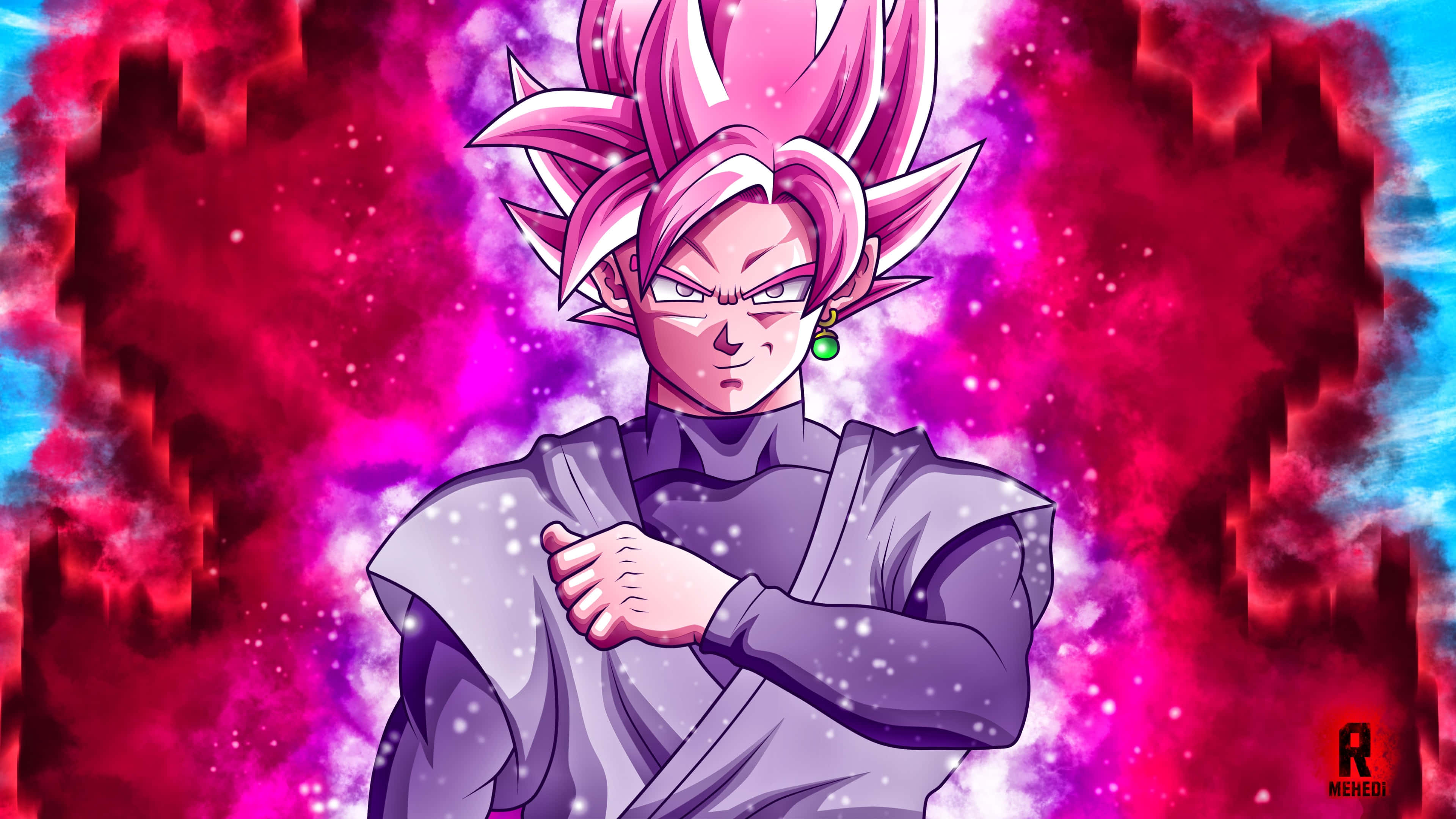 Dragon Ball Z, 4K PC, pink spiky hair, 4K Desktop Wallpaper