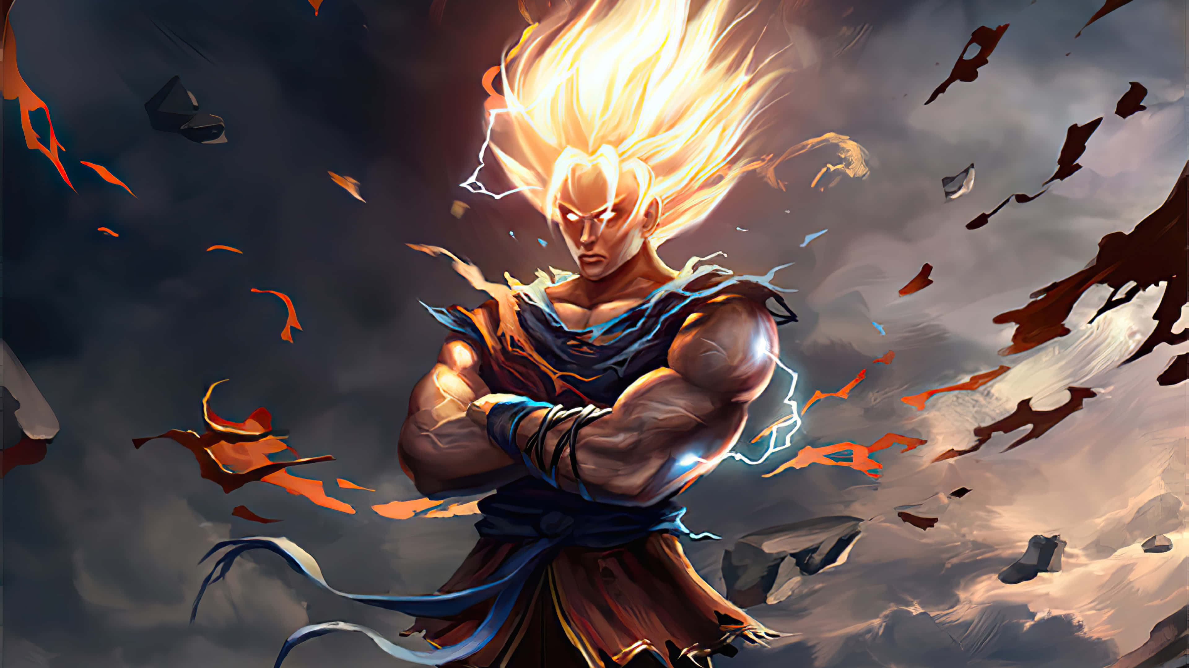 Dragon Ball Z, 4K resolution, muscular anime warrior, 4K Desktop Wallpaper