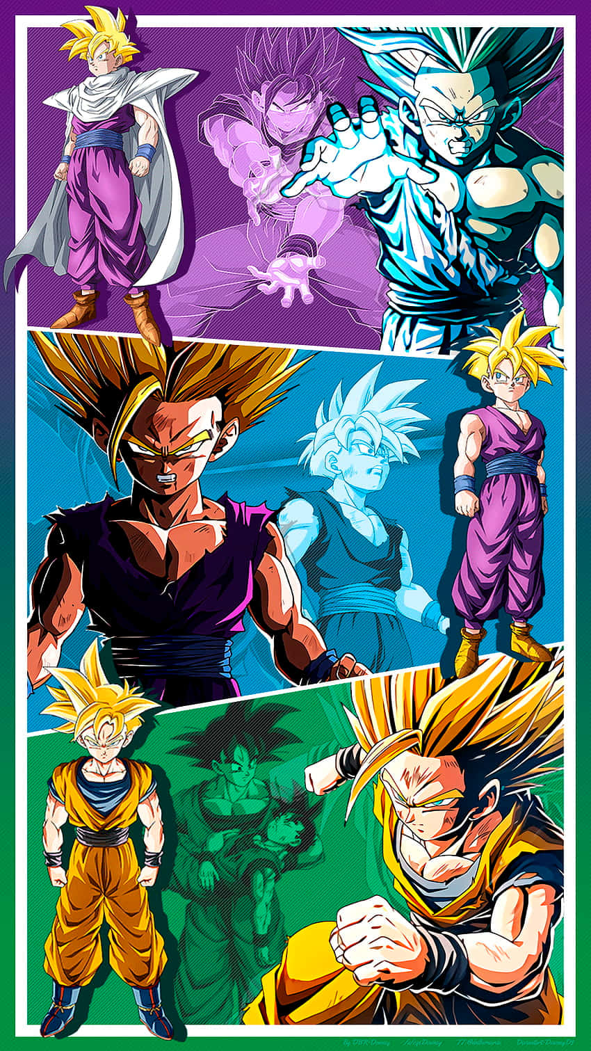 Dragon Ball Z, collage art, comic-style, HD Phone Wallpaper