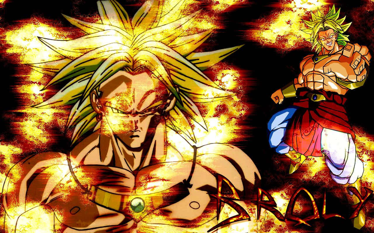 Dragon Ball Z Broly, spiky golden hair, fiery orange and black background, HD Desktop Wallpaper