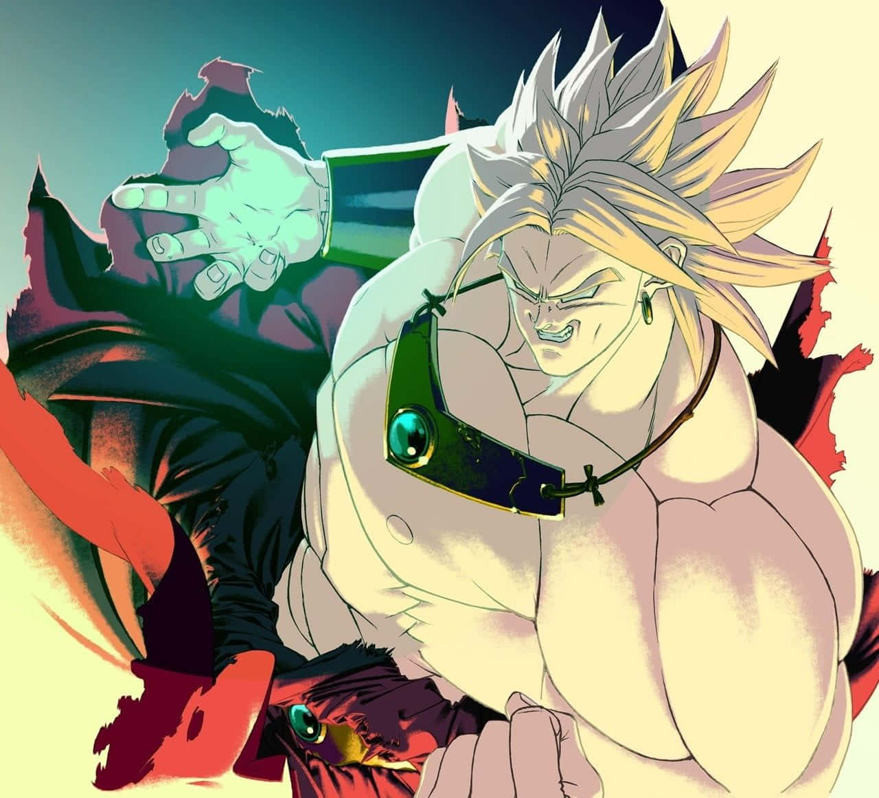 Dragon Ball Z Broly, spiky blonde hair, green eye patch, HD Desktop Wallpaper