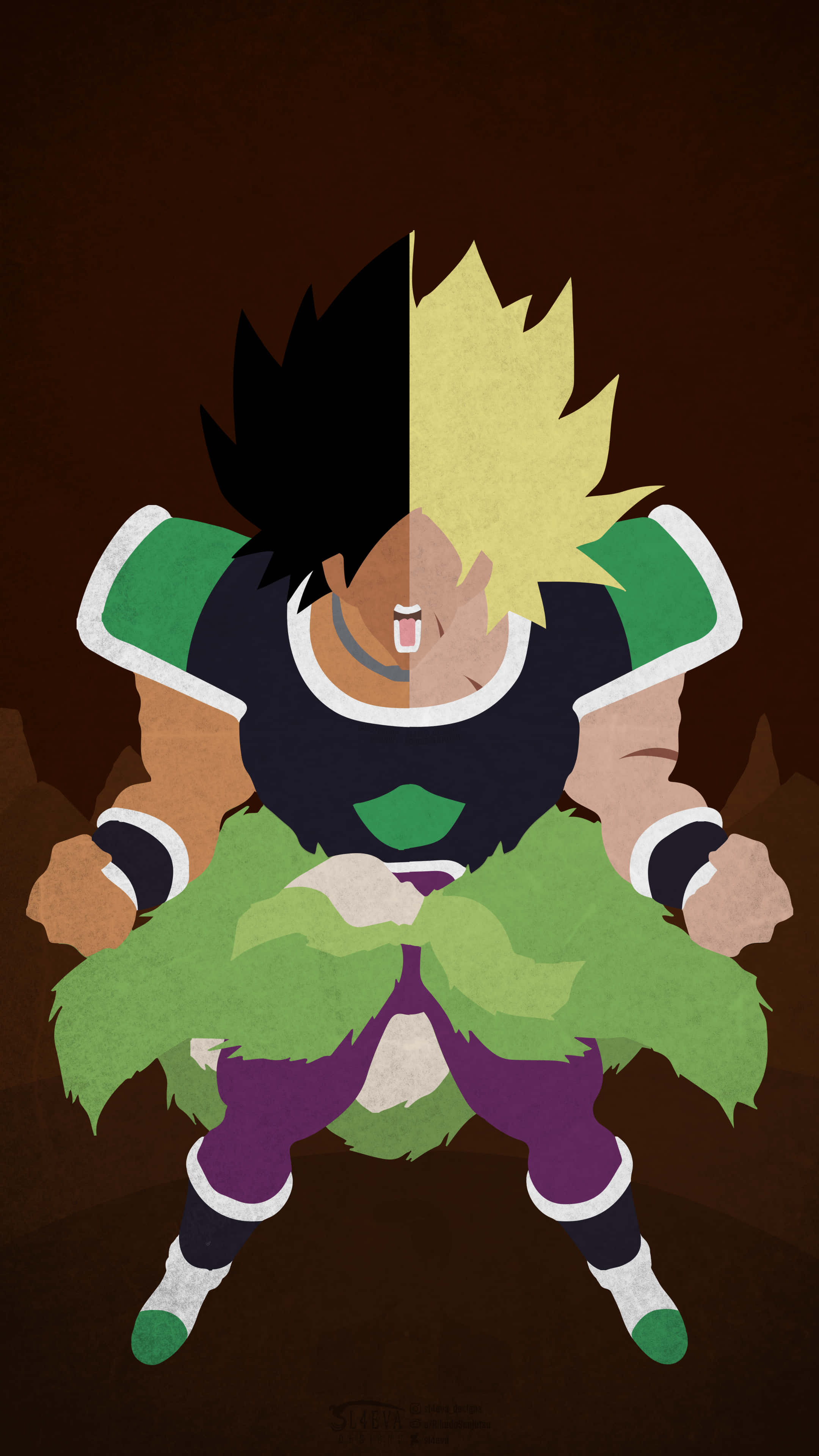 Dragon Ball Z Broly, Broly, black and blonde hair, 4K Phone Wallpaper