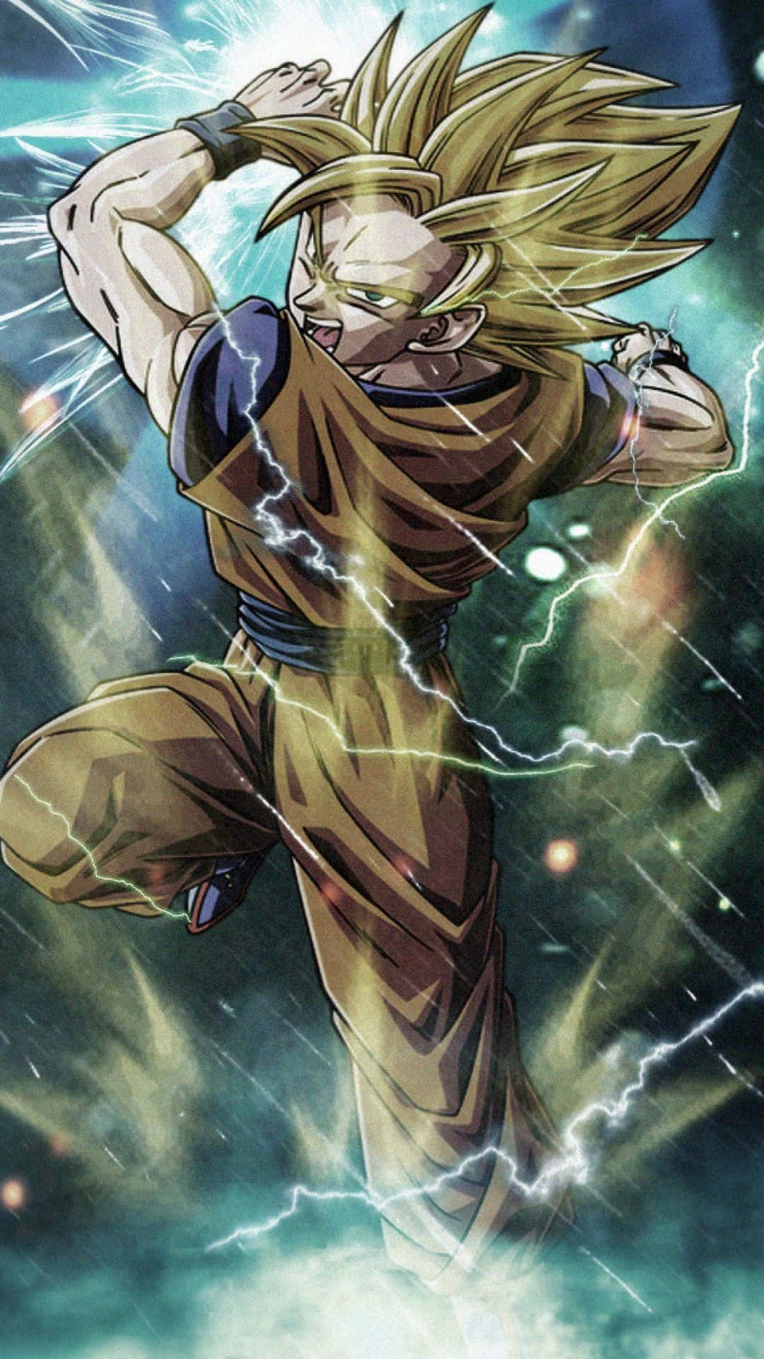 Dragon Ball Z Phone, spiky-haired anime warrior, brown gi, Full HD Phone Wallpaper