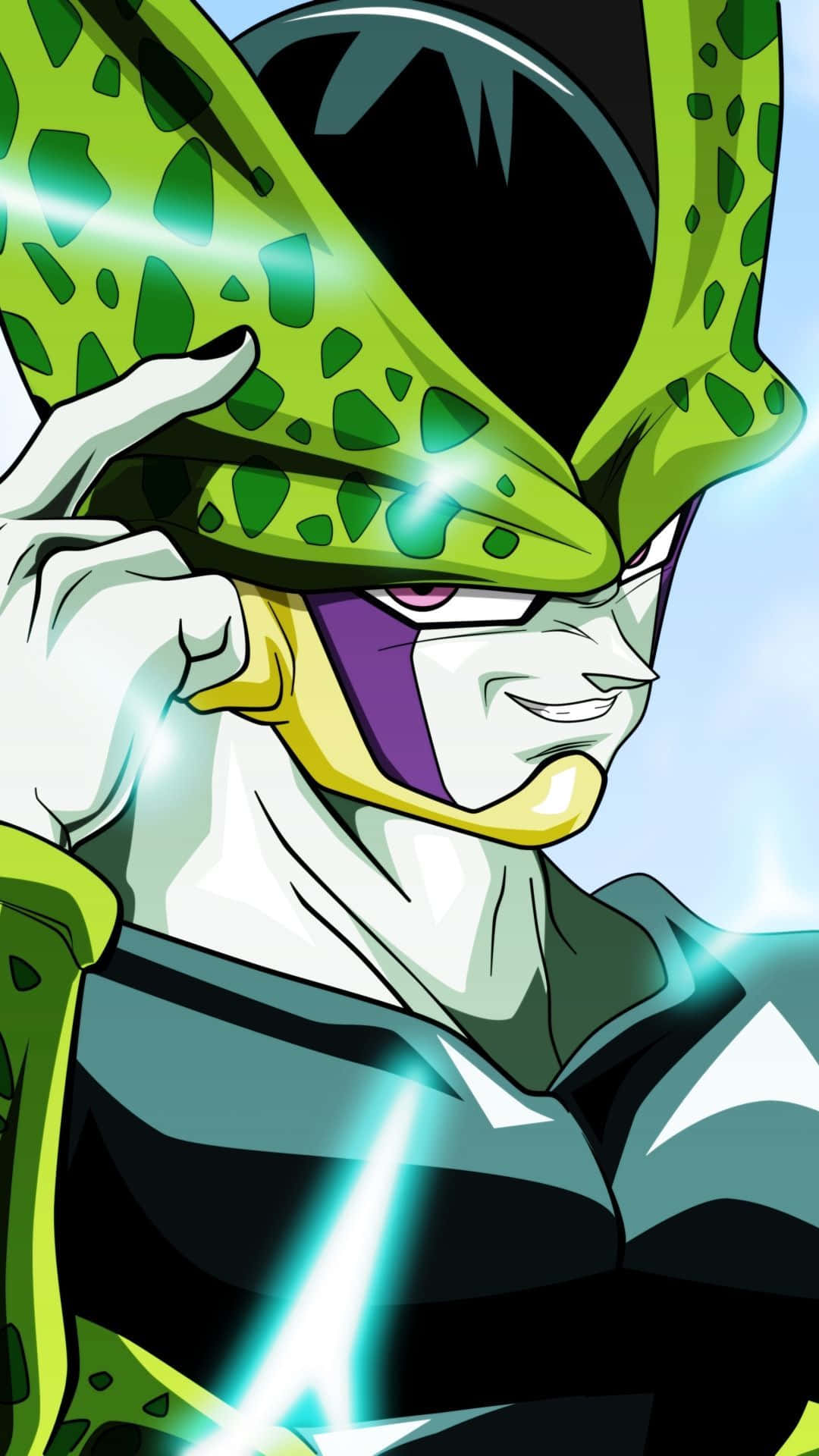 Dragon Ball Z, green-skinned anime villain, spiky headgear, Full HD Phone Wallpaper