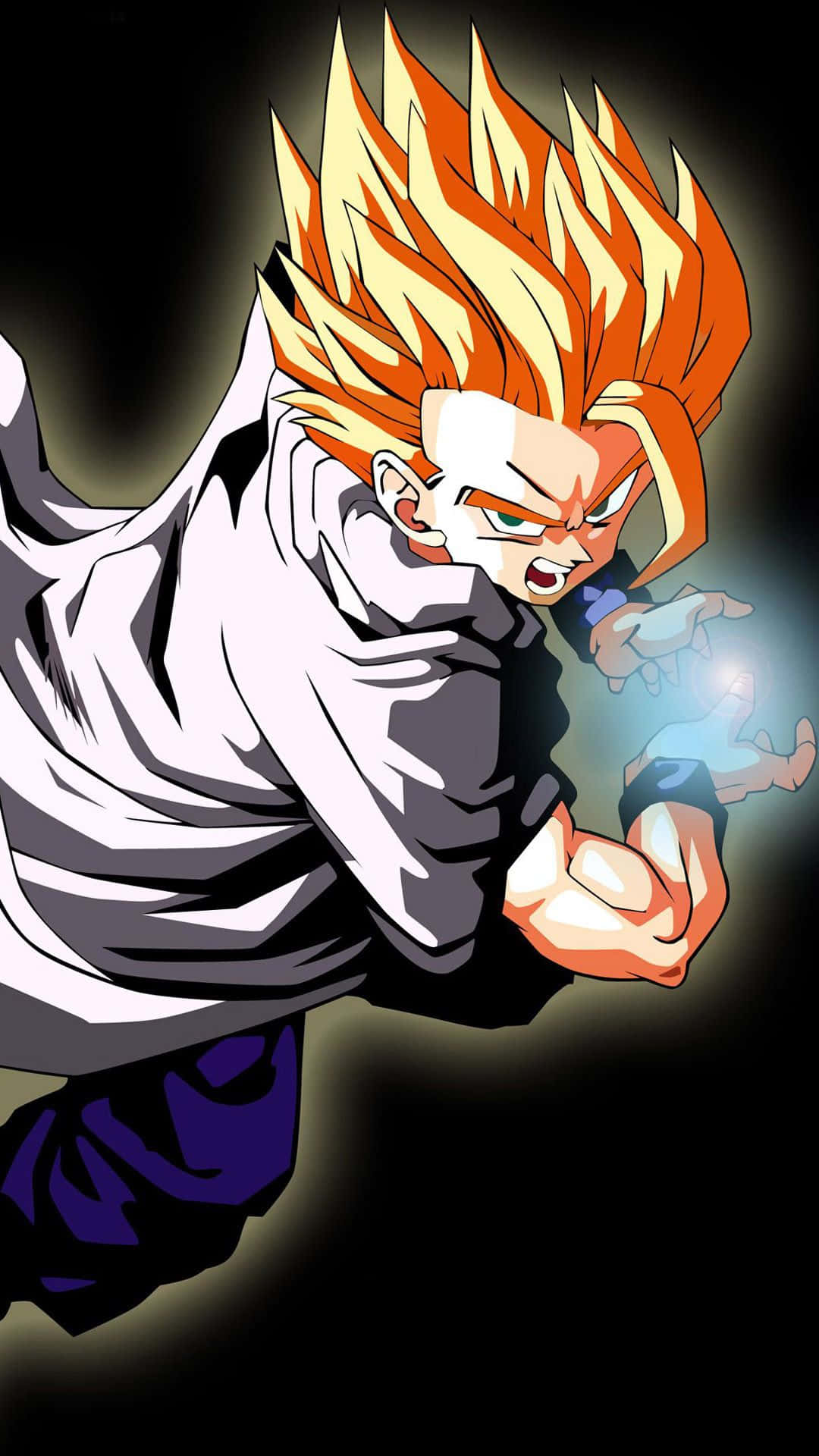 Dragon Ball Z, spiky-haired anime warrior, white gi, Full HD Phone Wallpaper
