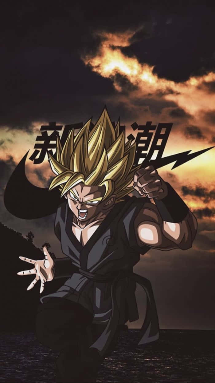 Dragon Ball Z Phone, golden-haired anime warrior, black gi, SD Phone Wallpaper