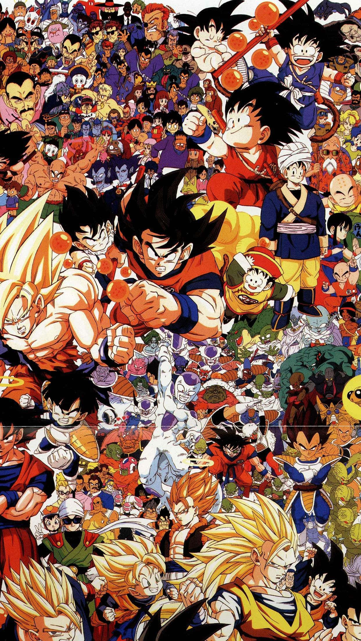 Dragon Ball Z, Dragon Ball characters, dynamic poses, Full HD Phone Wallpaper