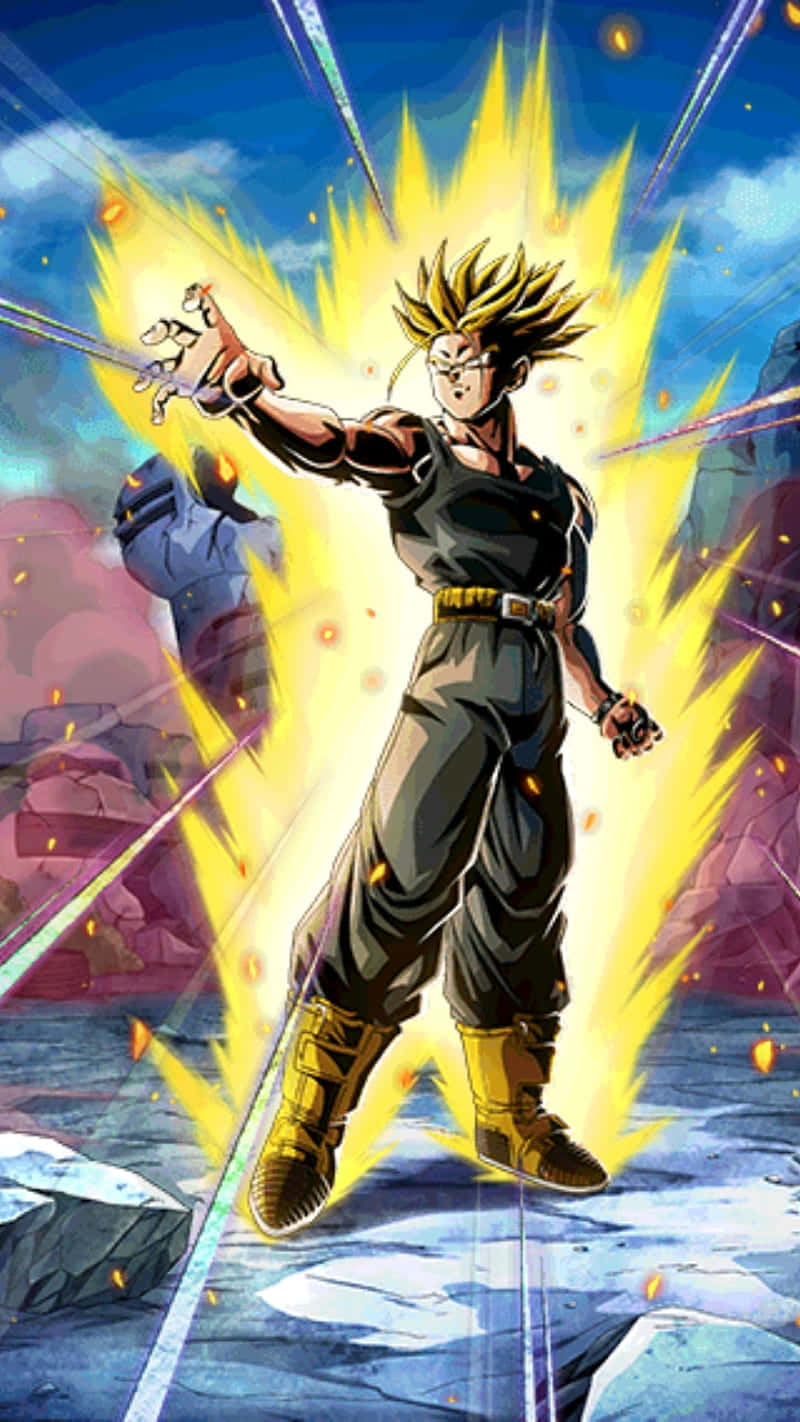 Dragon Ball Z Trunks, spiky-haired anime warrior, black armor, HD Phone Wallpaper