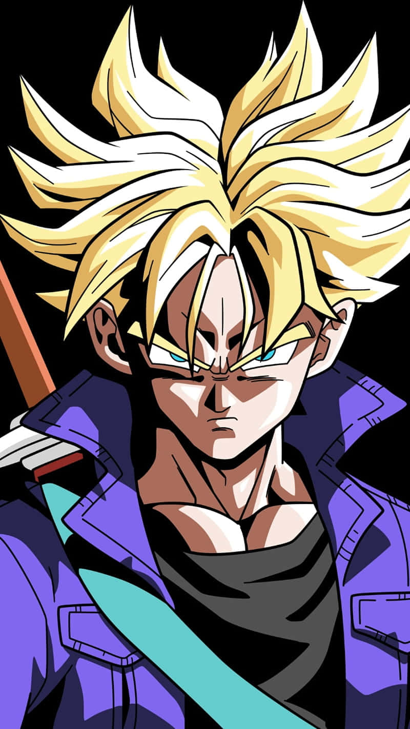 Dragon Ball Z Trunks, spiky golden hair, glowing eyes, HD Phone Wallpaper