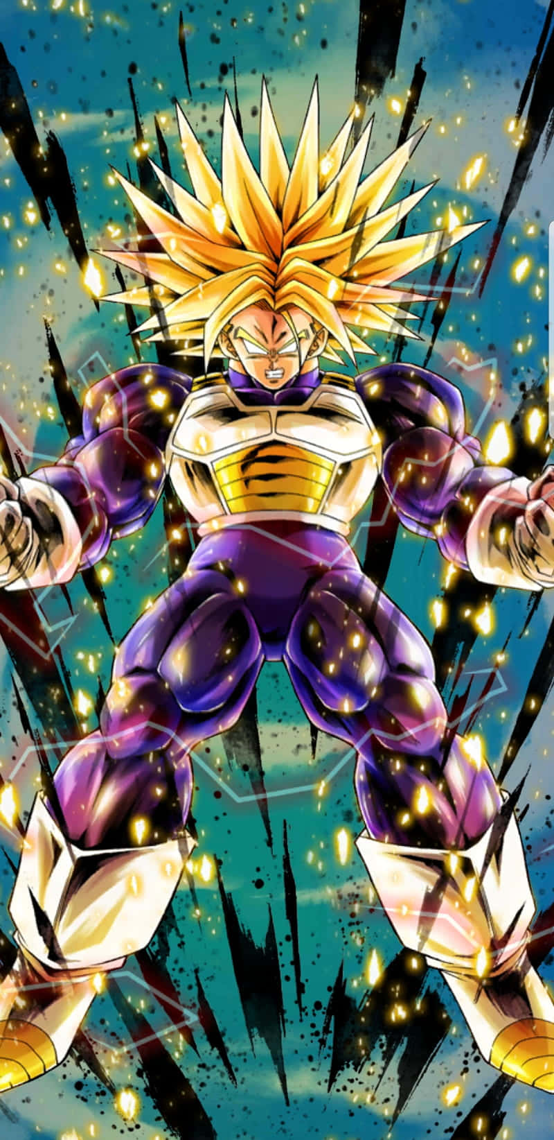 Dragon Ball Z Trunks, spiky golden hair, purple armor, HD Phone Wallpaper