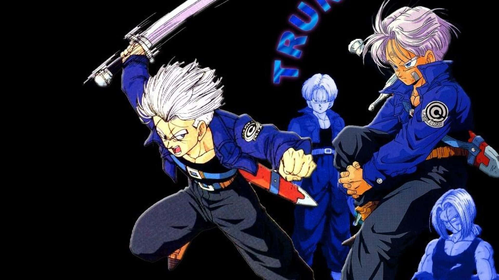 Dragon Ball Z Trunks, blue uniforms, swords, Full HD Desktop Wallpaper