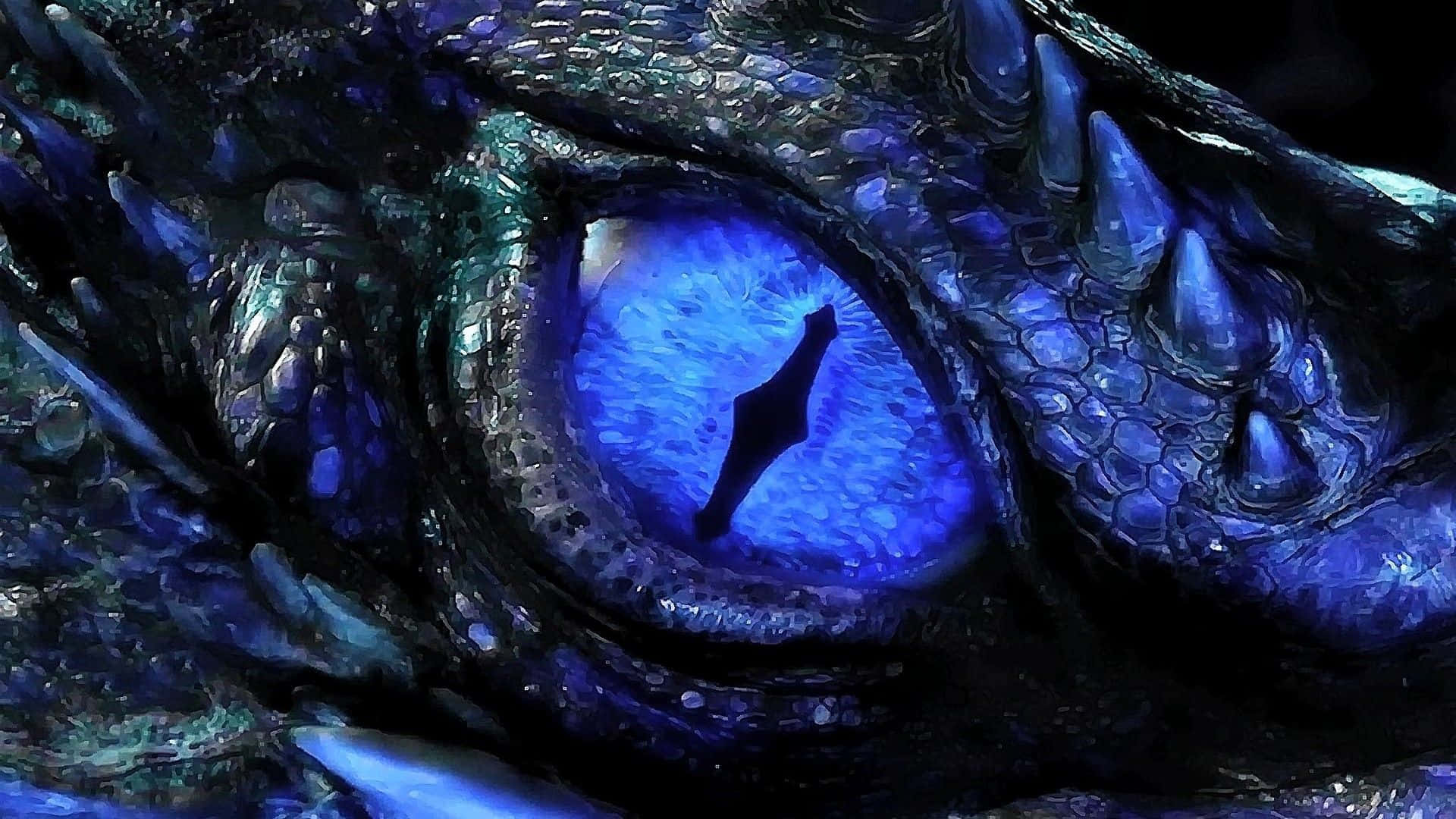 dragon, glowing blue eye, textured scales, Full HD Desktop Wallpaper