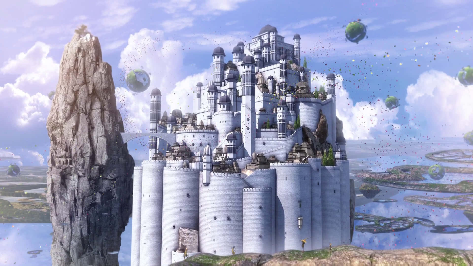 Dragon Hunters, castle, cliffside, Full HD Desktop Wallpaper