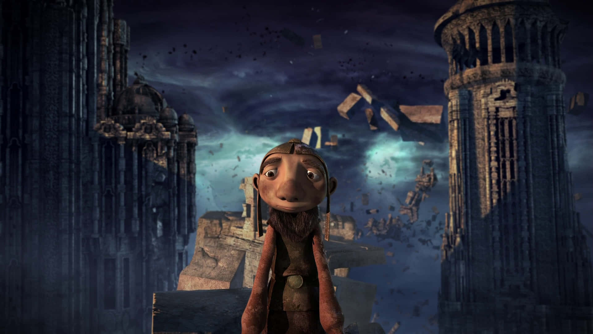 Dragon Hunters, dirty-faced Gwizdo, crumbling stone towers, Full HD Desktop Wallpaper