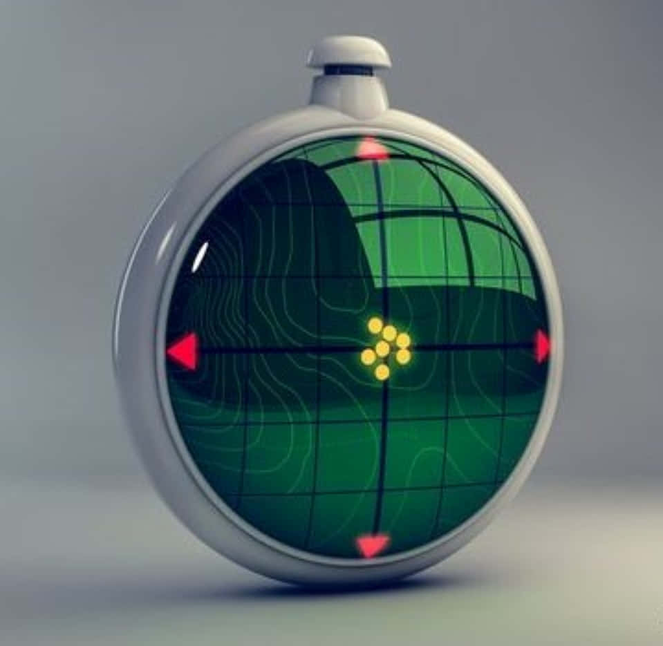 Dragon Radar, green radar screen, topographic lines, SD Desktop Wallpaper