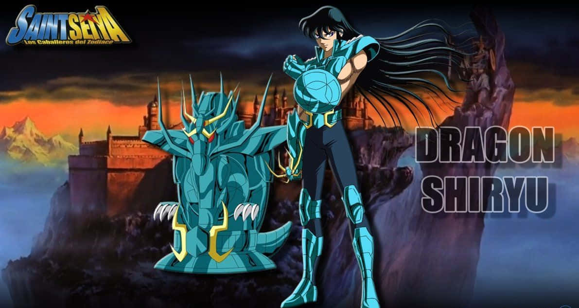 Dragon Shiryu, blue armor, dragon armor, SD Desktop Wallpaper