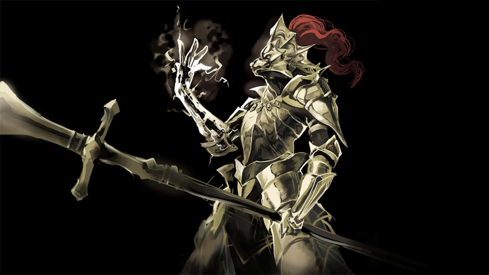 Dragon Slayer Ornstein, knight, gleaming silver armor, Full HD Desktop Wallpaper