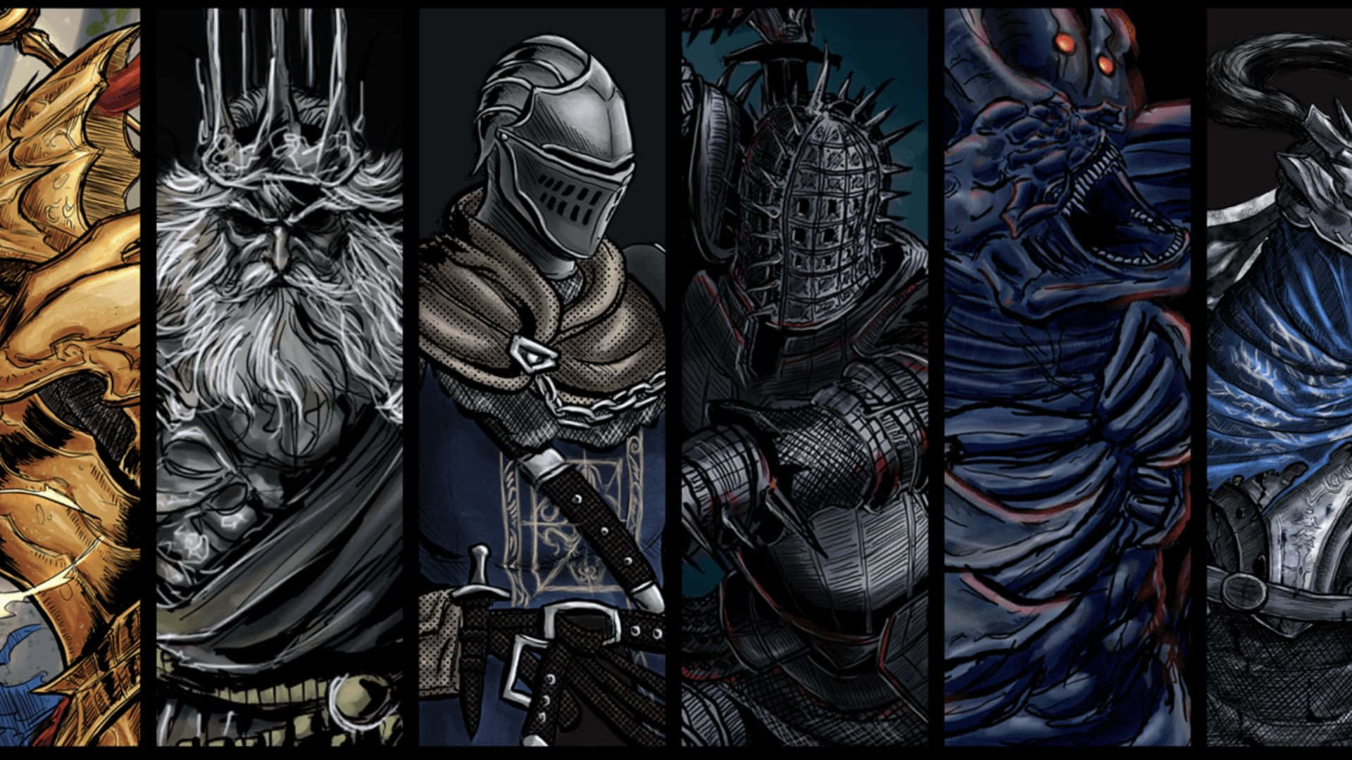 Dragon Slayer Ornstein, dark fantasy warriors, detailed armor, Full HD Desktop Wallpaper